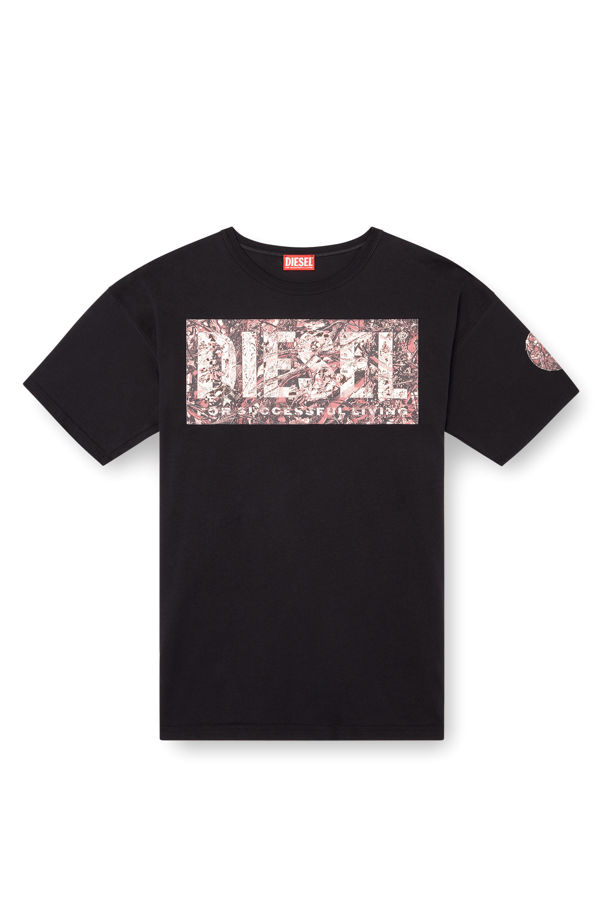Diesel - T-BOXT-R22, Man's T-shirt with large gabardine patch logo in Black - 2