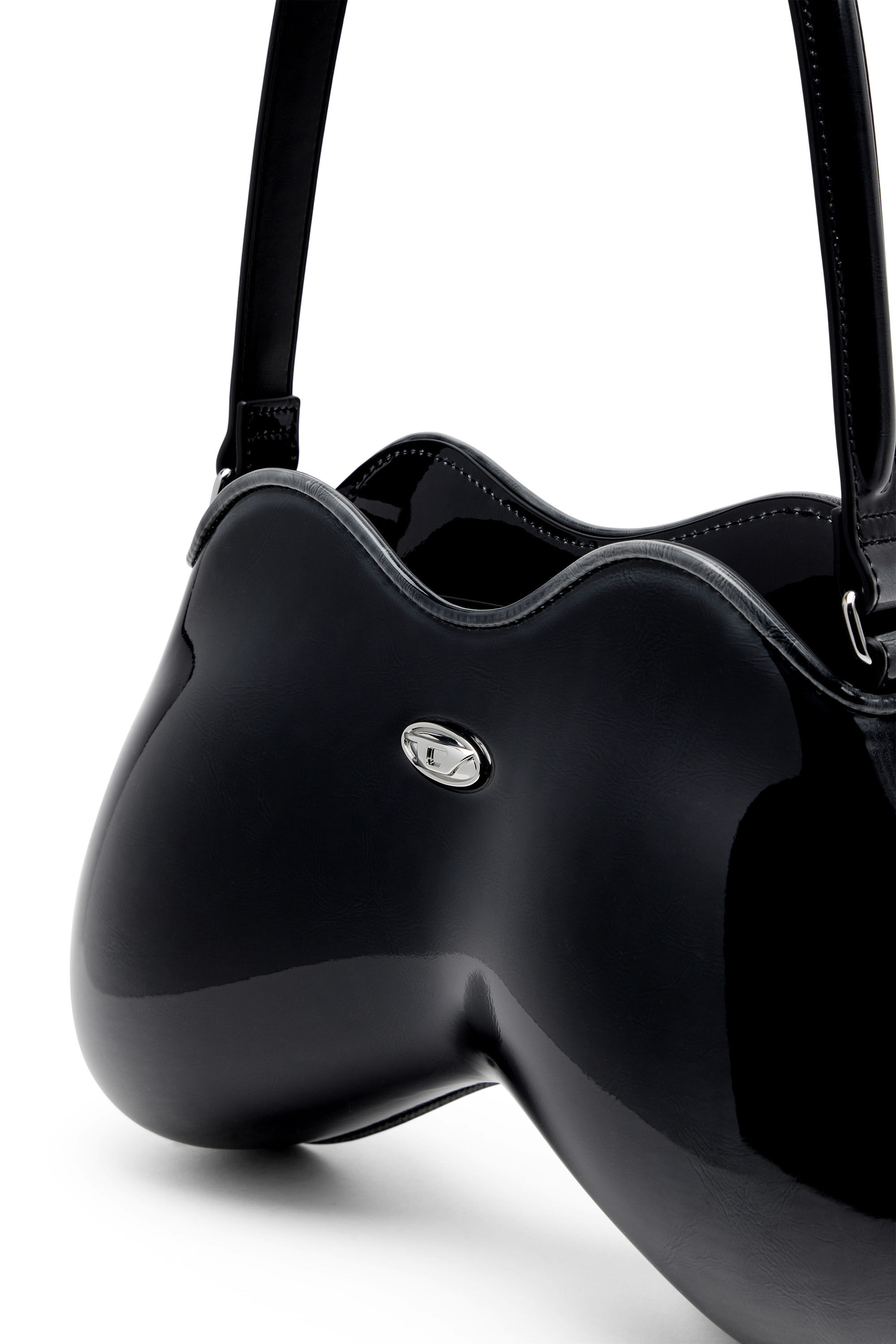 Women's Double-D-Rigid shoulder bag in dégradé glossy PU