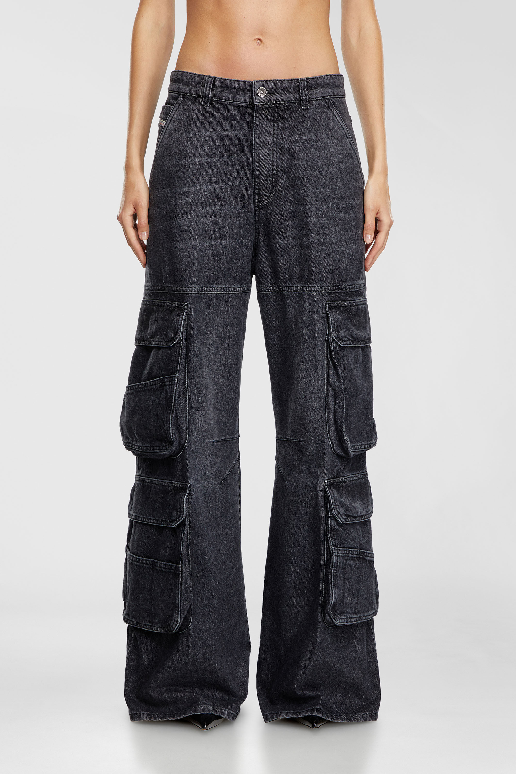 Diesel 2055SS DーSIREーCARGO カーゴジーンズ　ワイド 1996 D-Sire Women: Low waist, 90's cargo Jeans, Black | Diesel