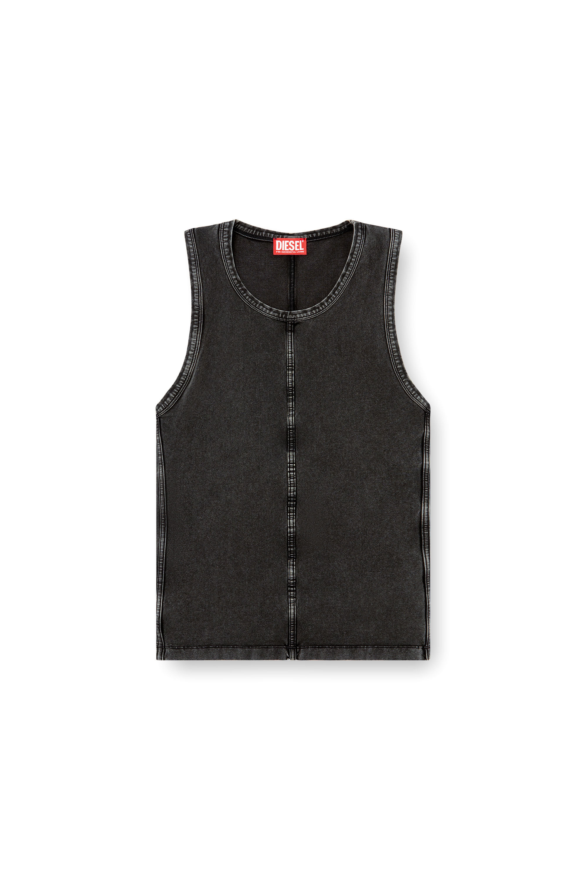 Men's Tank top in denim-look jersey | Black | Diesel AU