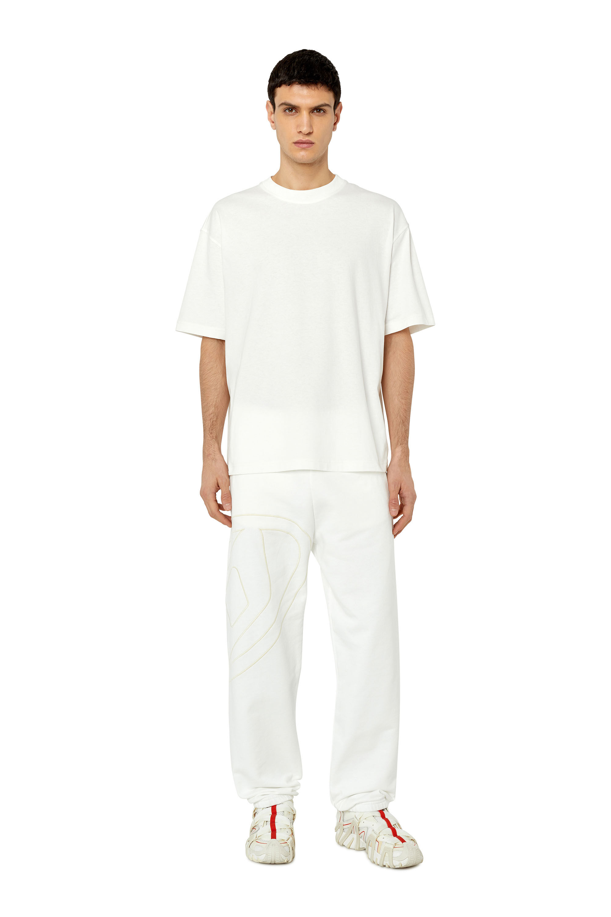 Diesel - P-MARKY-MEGOVAL, Man Sweatpants with maxi D logo in White - Image 1