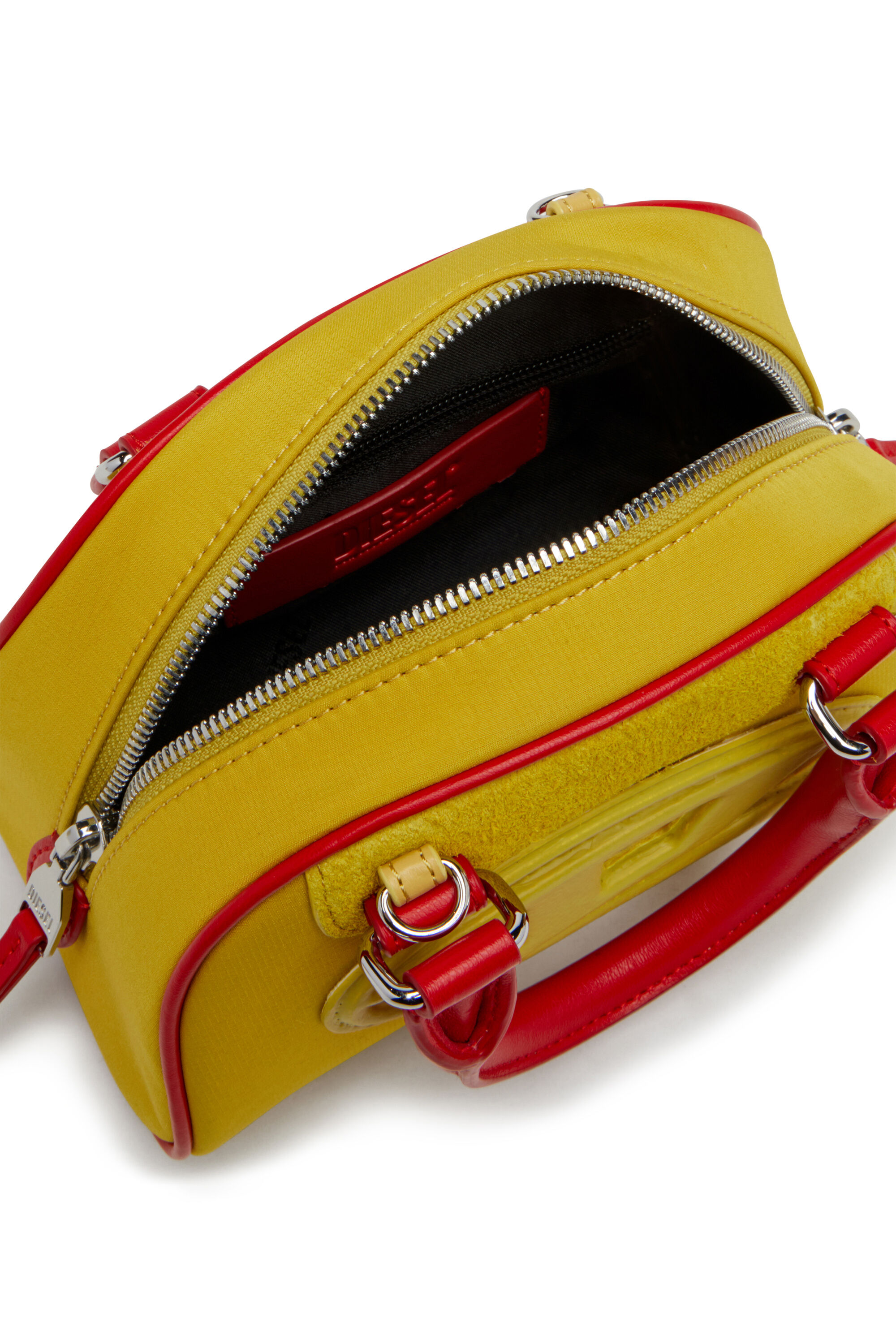 Diesel - 1DR DOME CROSSBODY, Woman's Colour-block mini bowling bag in Yellow - 5