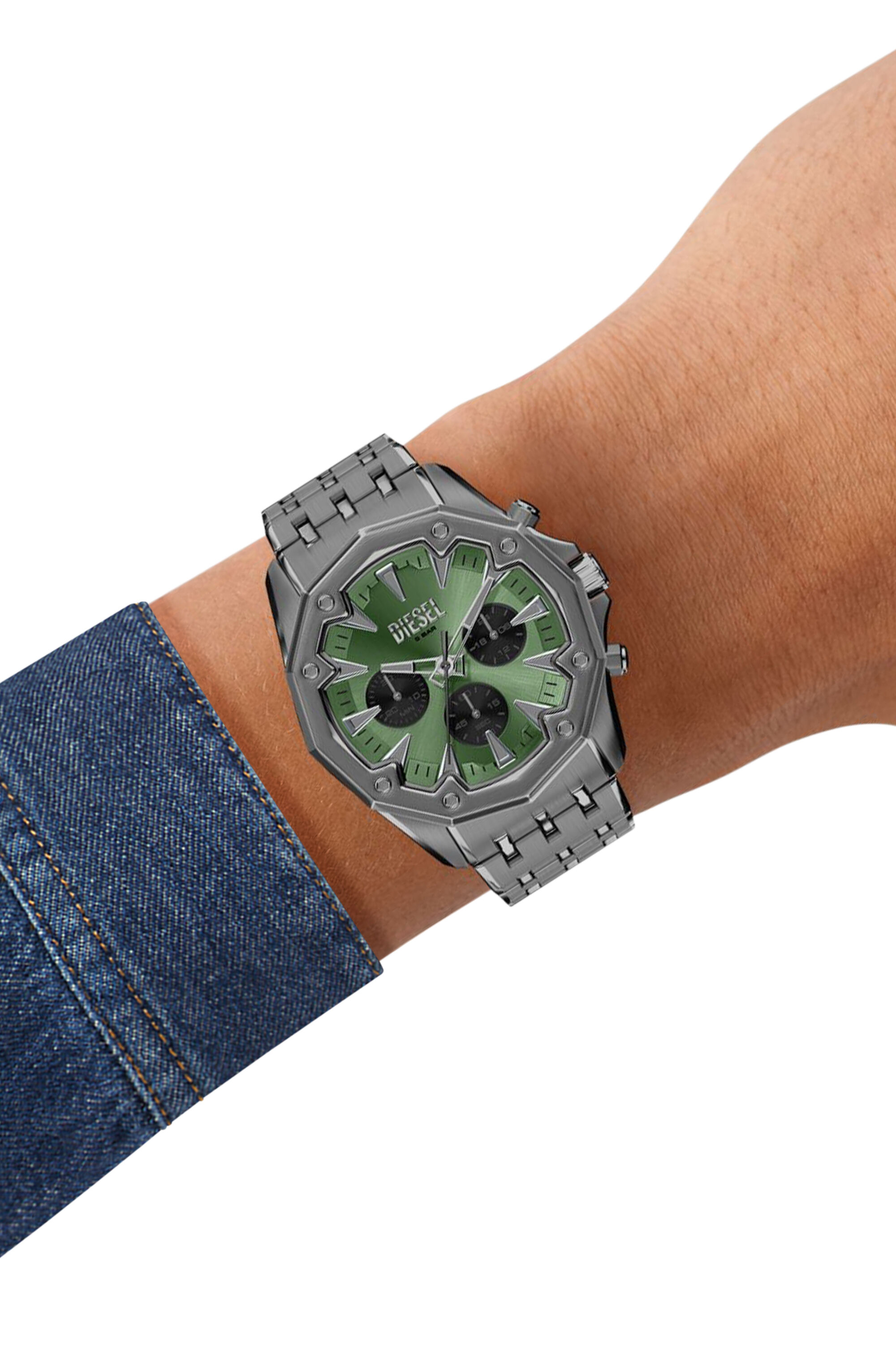 Diesel - DZ4711 WATCH, Man's Stinger gunmetal stainless steel watch in Dark grey - 7