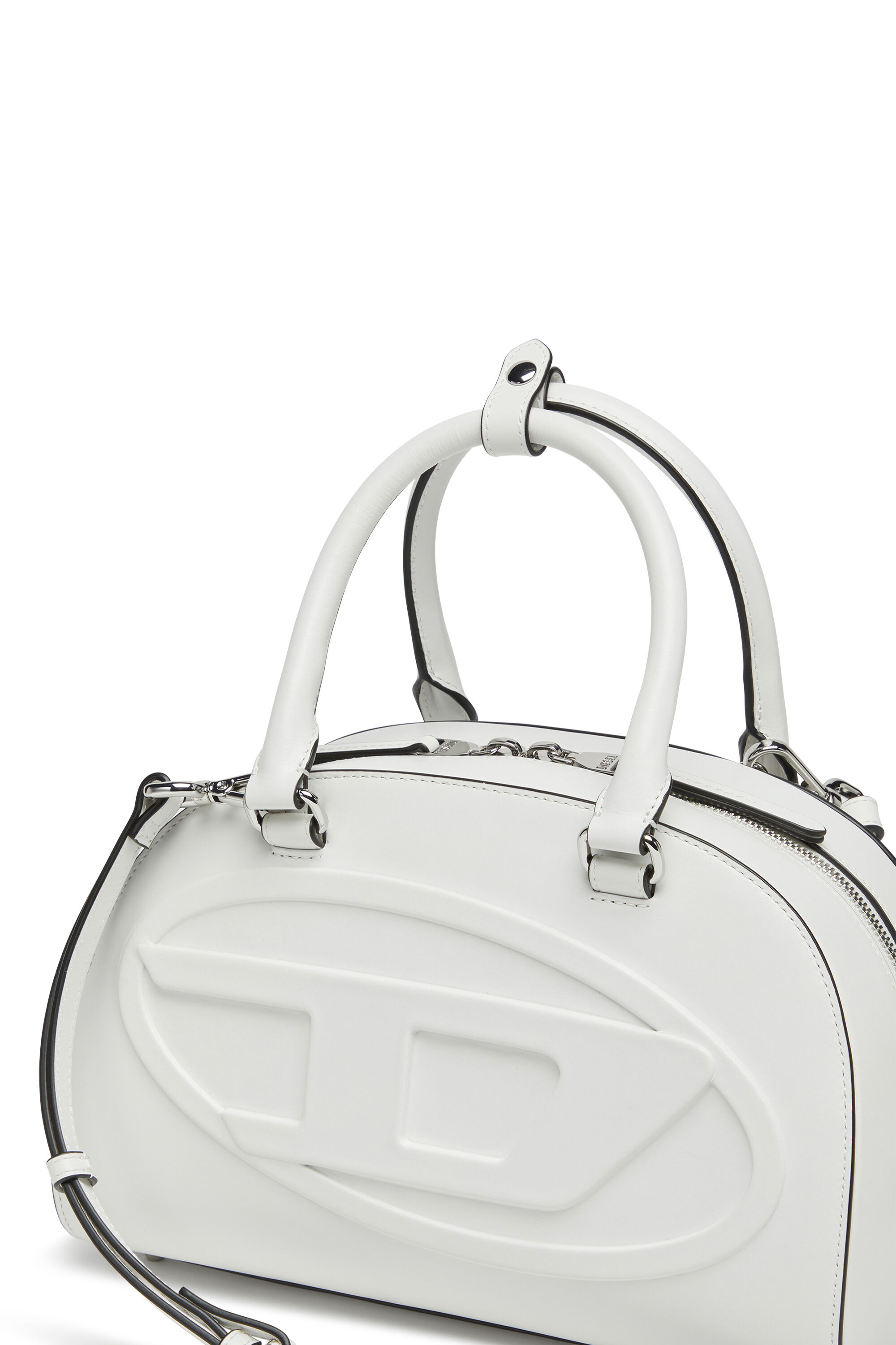 Diesel - 1DR DOME TOP HANDLE, Woman's Leather bowling bag in White - 2