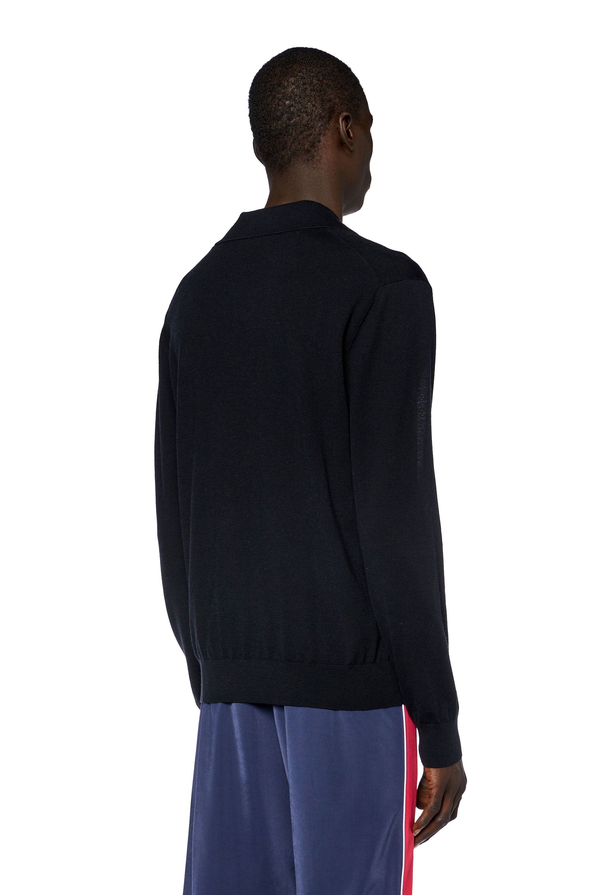 Diesel - K-GLARE, Man Wool jumper with polo collar in Black - Image 4