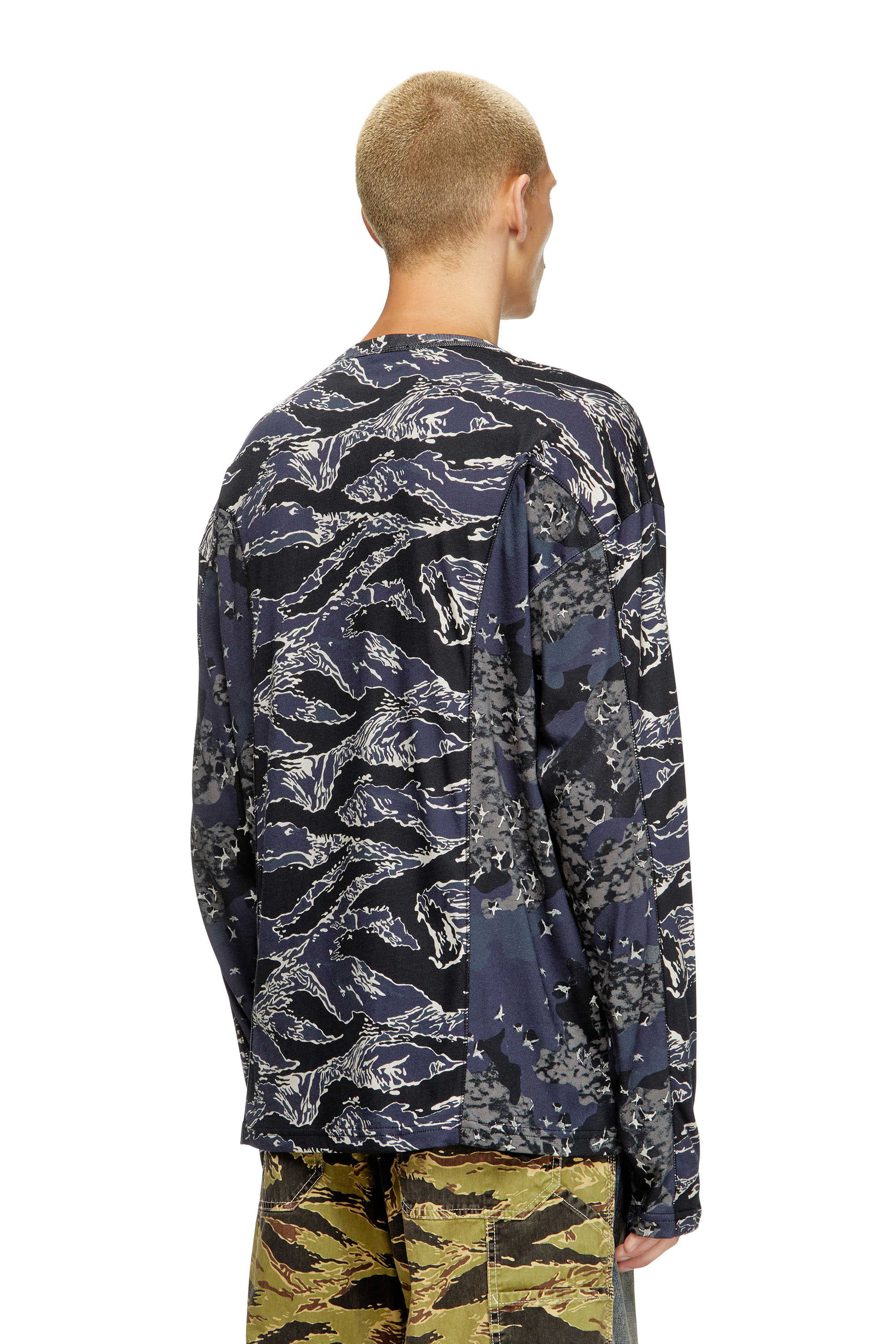 Diesel - T-BOXT-LS-CURT, Man's Long-sleeve T-shirt with mixed camo prints in null - 3