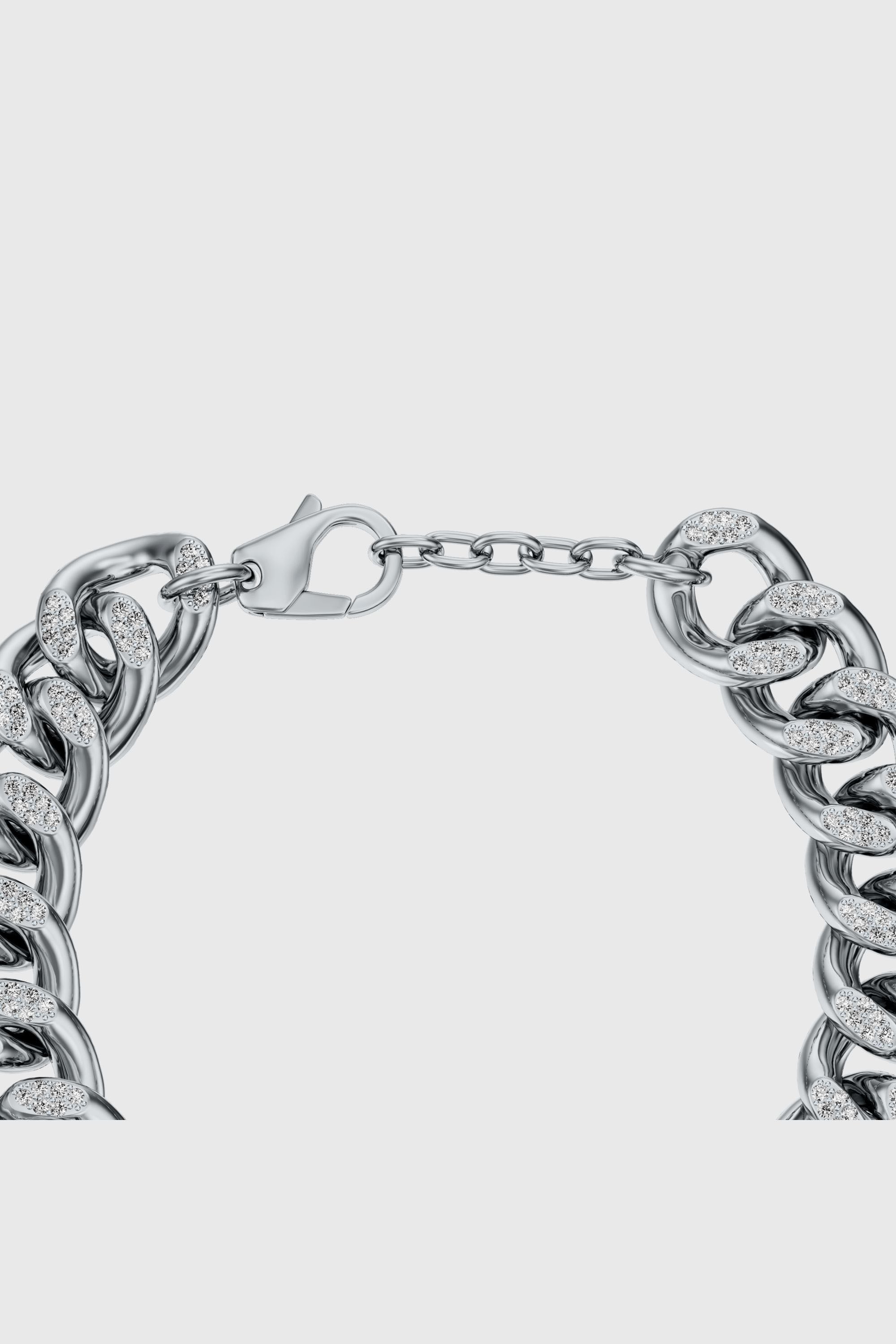 Diesel - DX1707040 JEWELLERY, Unisex's Stainless steel Oval D glitz chain bracelet in Silver - 3