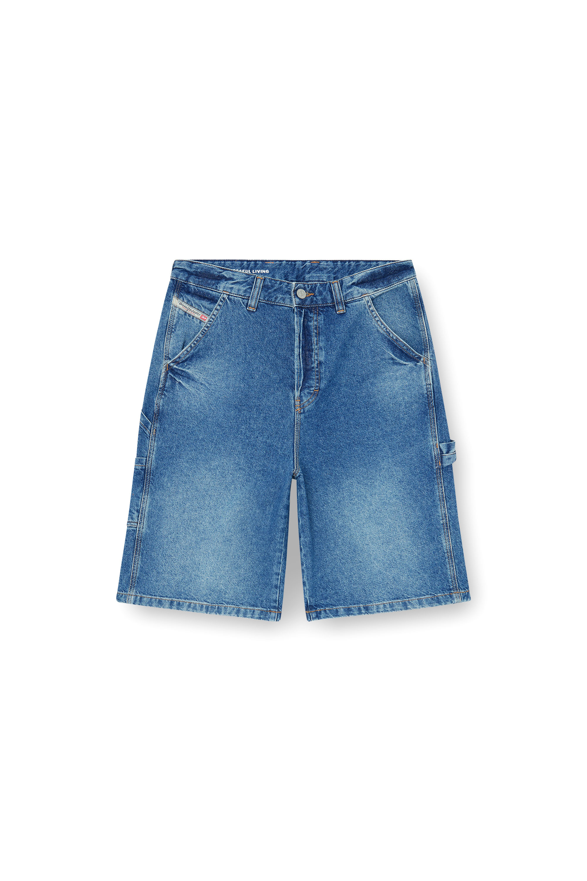 Diesel - D-LIVERY-W-SHORT, Man's Utility-style denim shorts in Medium blue - 2