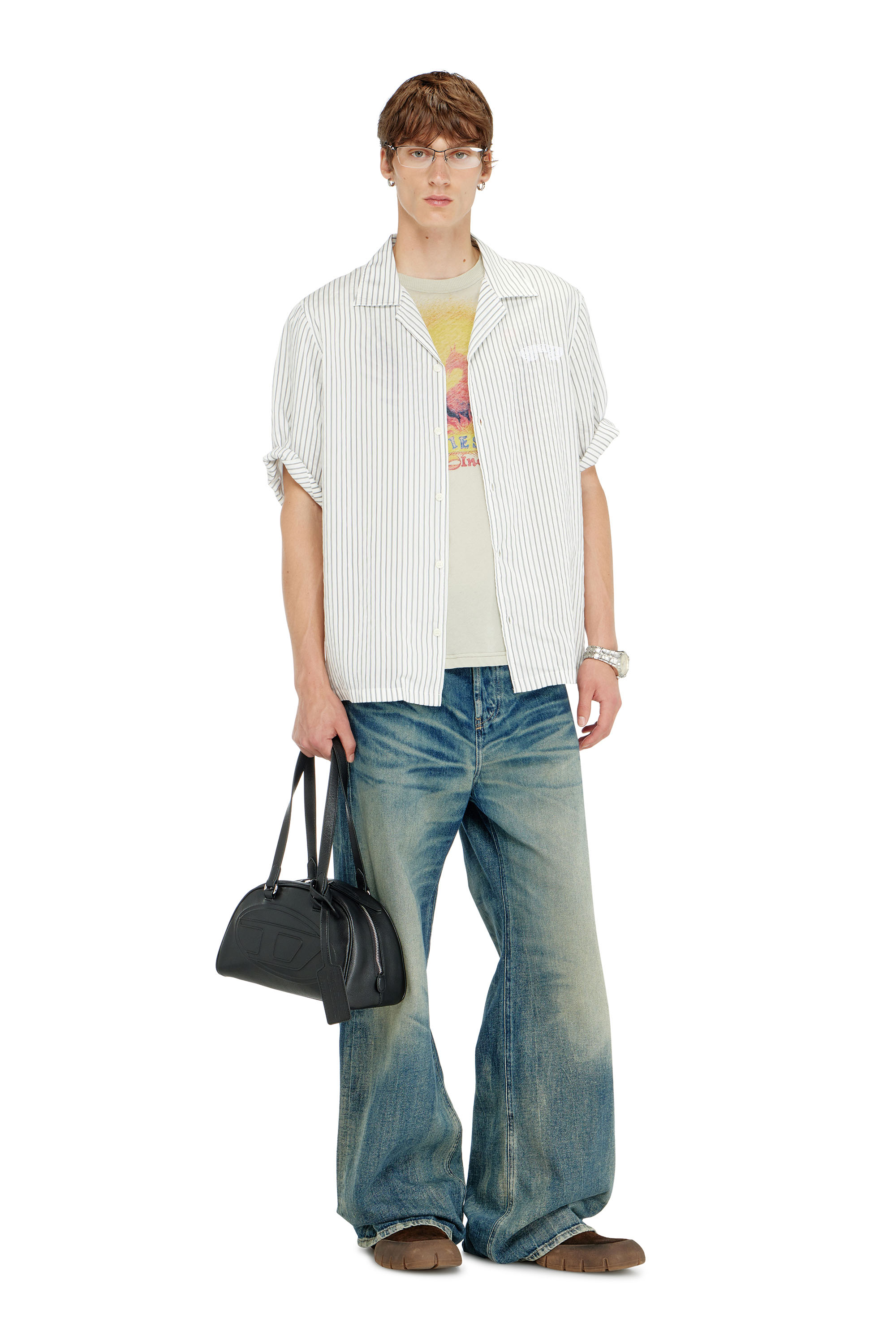 Diesel - 1DR DOME SHOULDER, Unisex's 1DR Dome - Leather Boston bag with embossed logo in null - 2