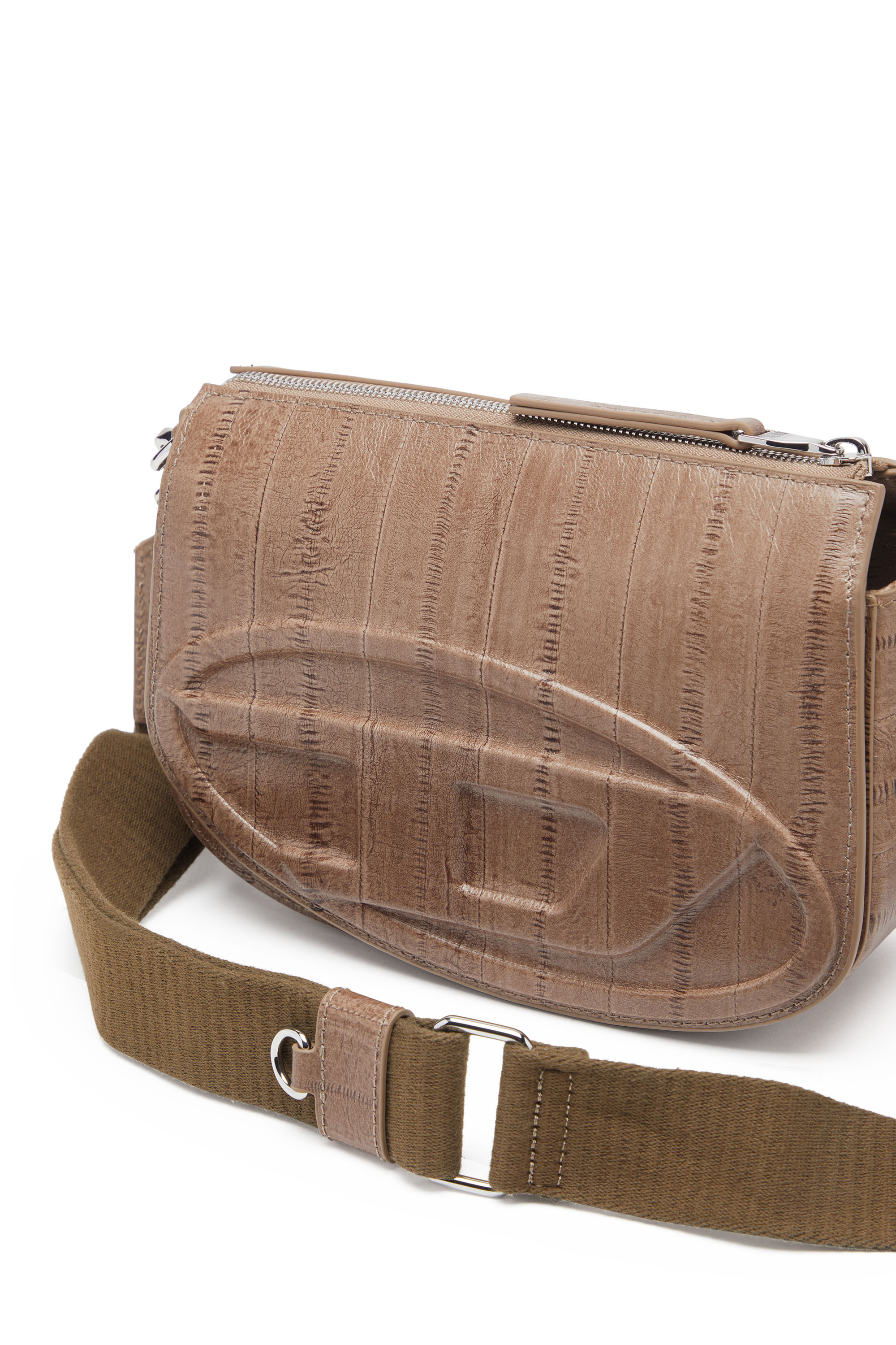 Diesel - 1DR CAMERA BAG, Unisex's 1DR-Camera bag in eel-effect leather in Light Brown - 5