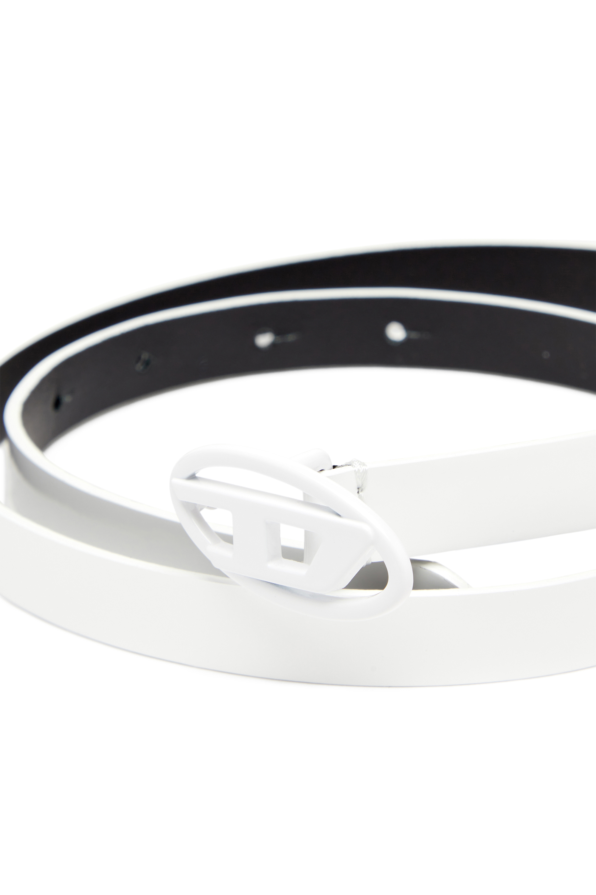 Diesel - B-PLAY 15, Woman's Slim belt in glossy leather in White - 3