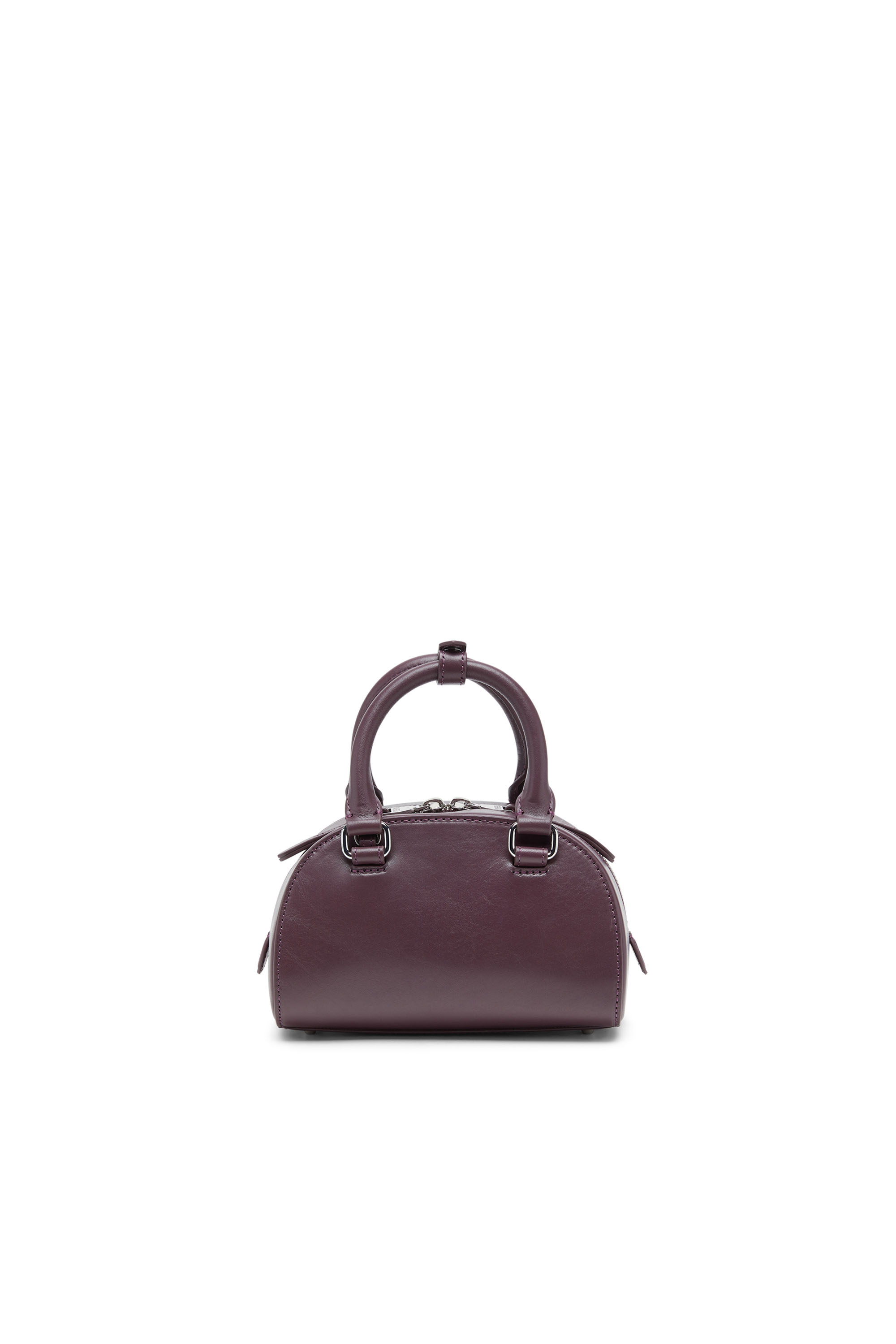 Diesel - FARFETCH 1DR DOME CROSSBODY, Woman's 1DR Dome-Mini bowling bag in burgundy leather in Burgundy - 2