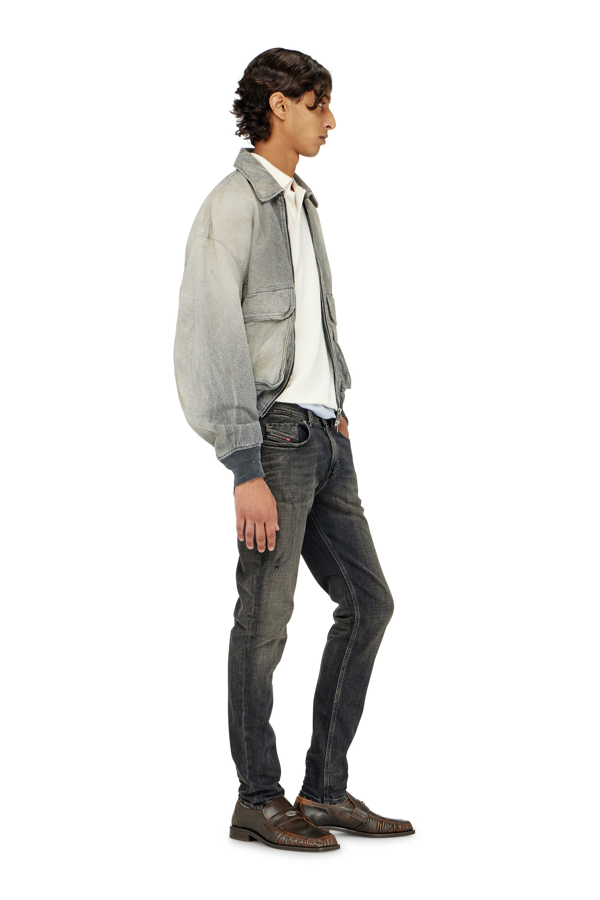 Diesel - Man's Skinny Jeans 1979 Sleenker 09P77, Black/Dark grey - 2