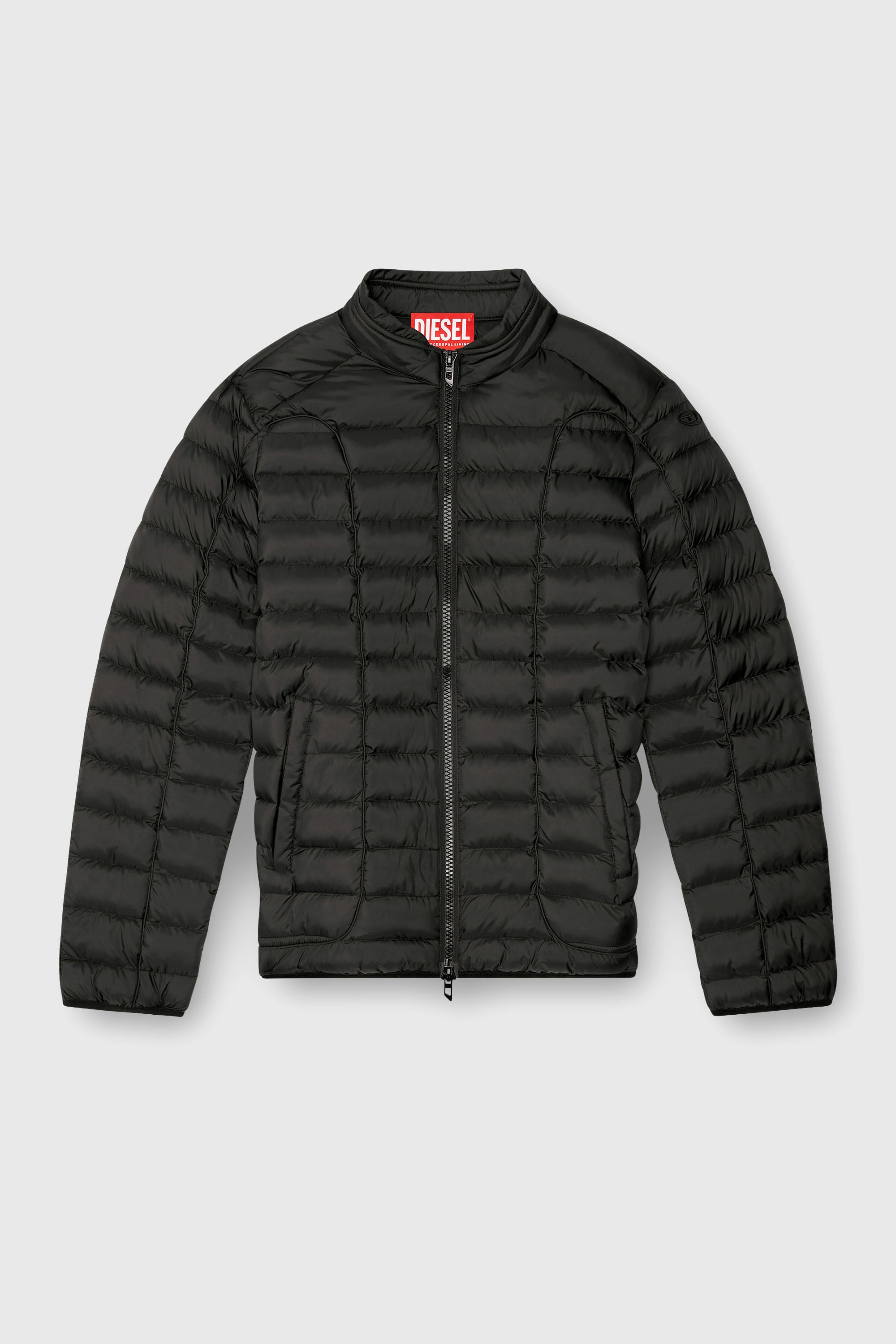 Diesel - W-PILOT, Man's Puffer jacket in light nylon in Black - 2