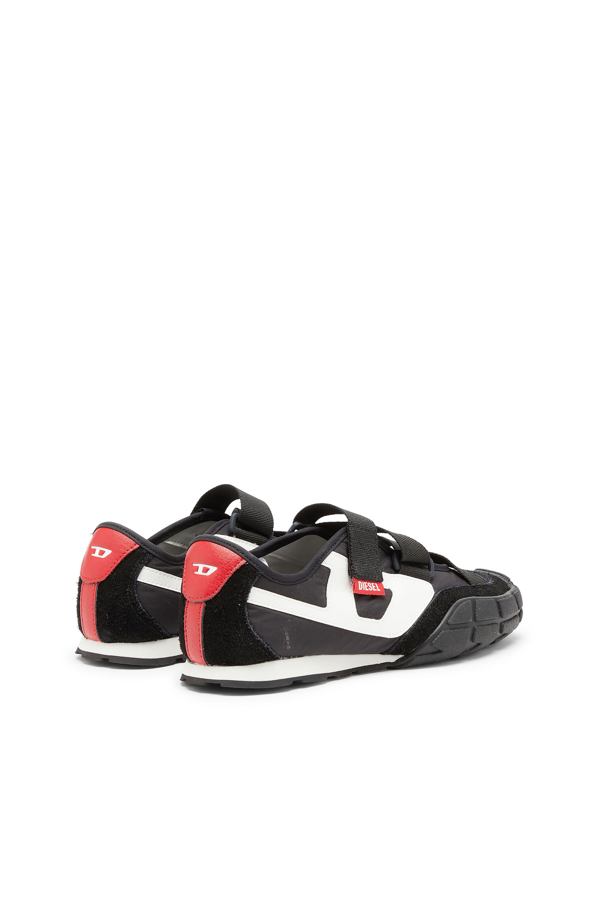 Diesel - S-PAGODHA SLIP-ON W, Woman's S-Pagodha-Tongue-free strap sneakers in ripstop in Black/White - 3