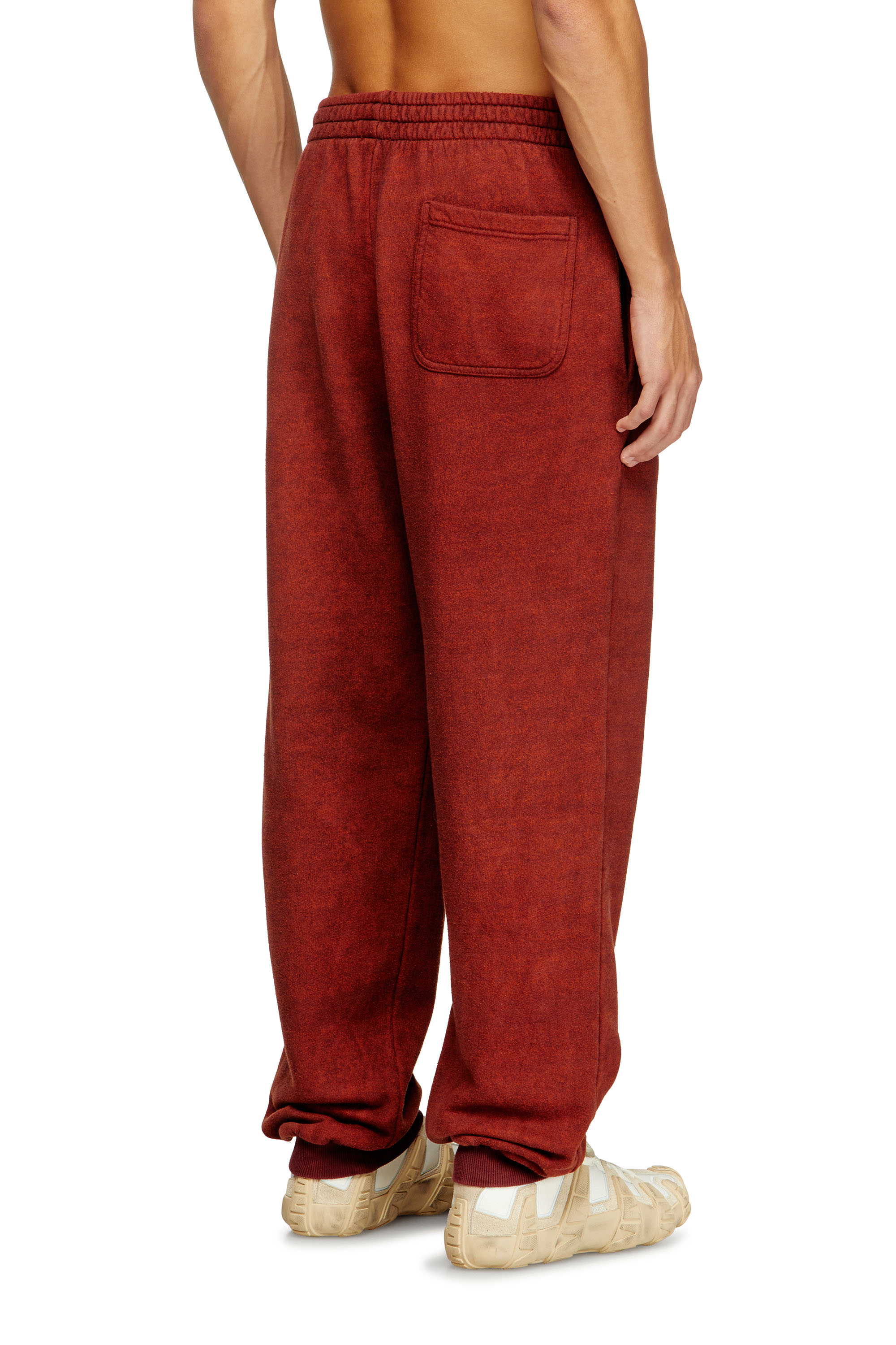 Diesel - P-MARKY-CUFF, Man's Drawstring pants with ribbed trim in Red - 3