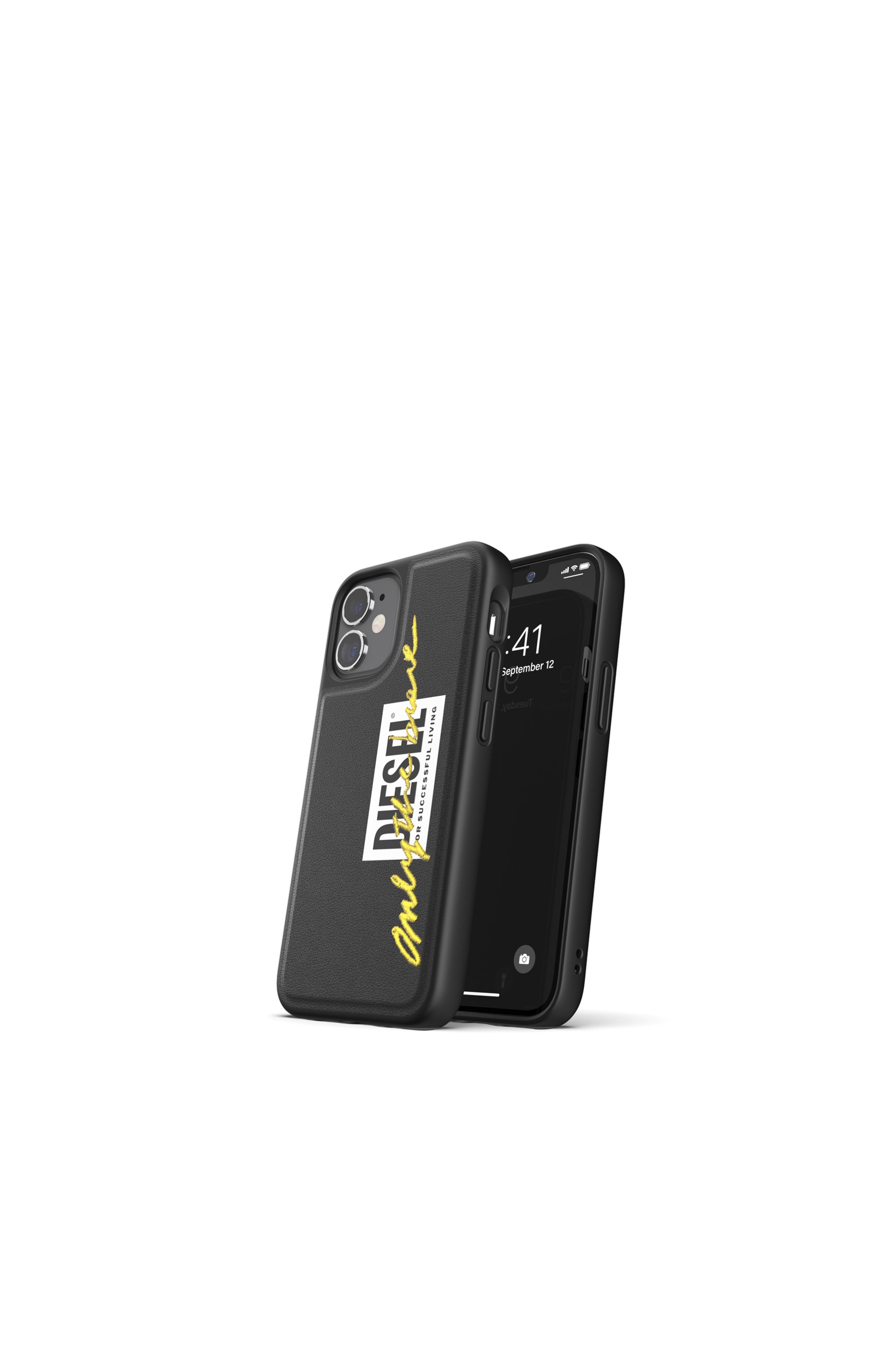 Diesel - 42506 STANDARD CASE, Unisex's Moulded Case Core for iPhone 12 Mini in Black/Yellow - 3