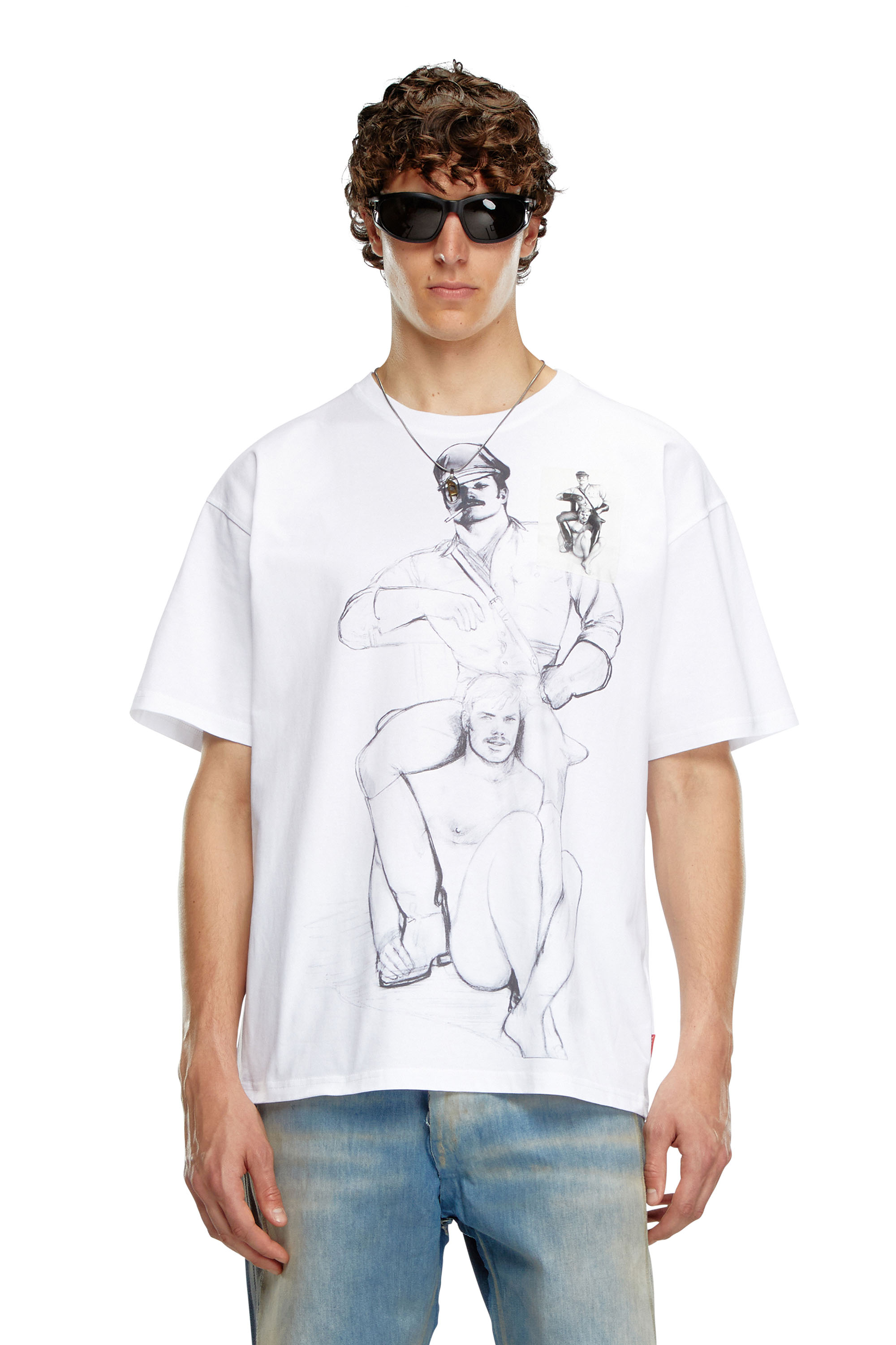 Diesel - PR-T-BOXT-TOF, Unisex's T-shirt with prints and patches in White - 2