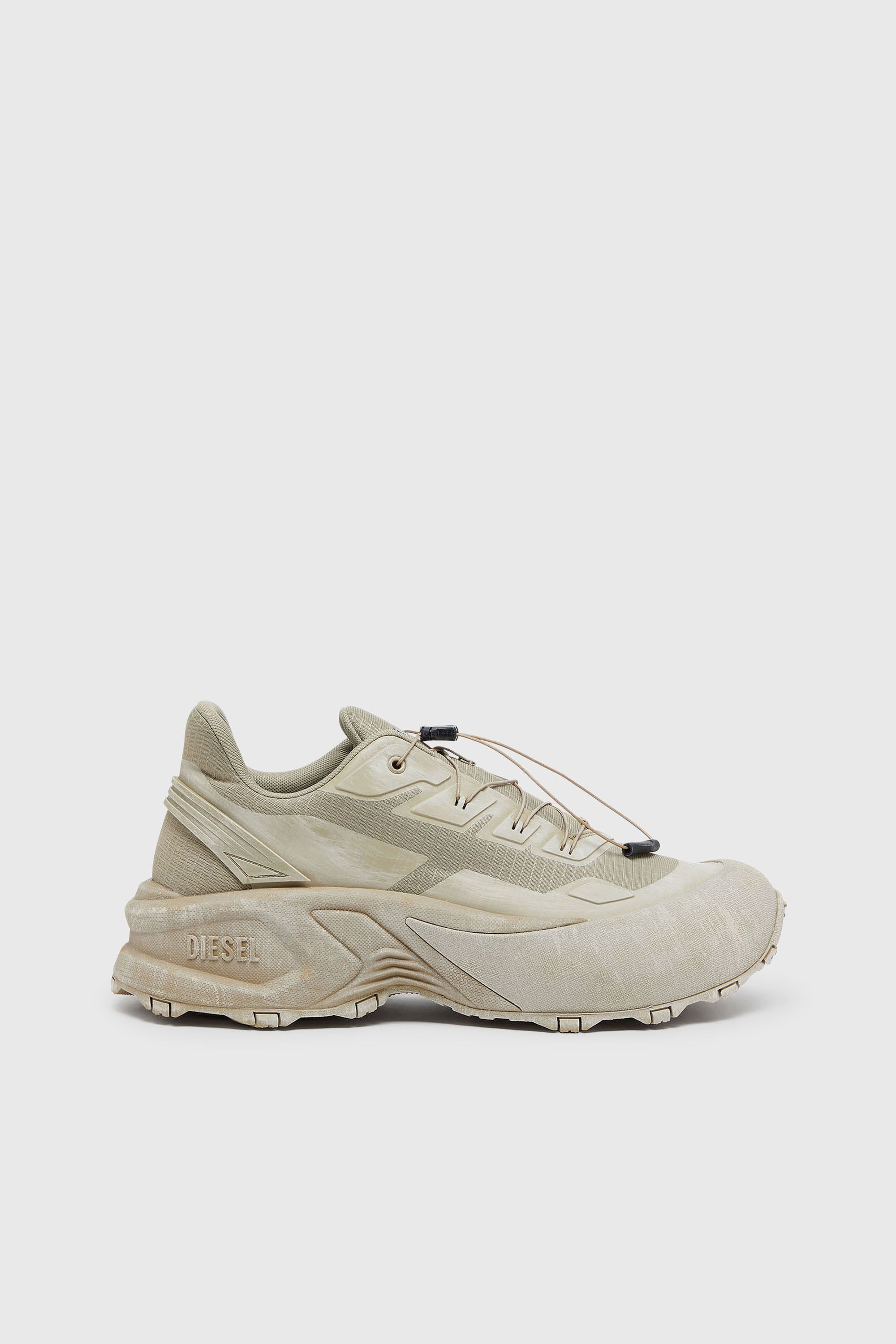 Diesel - D-CAGE RUNNER, Man's D-Cage-Distressed chunky sneakers in ripstop in Military Green - 1