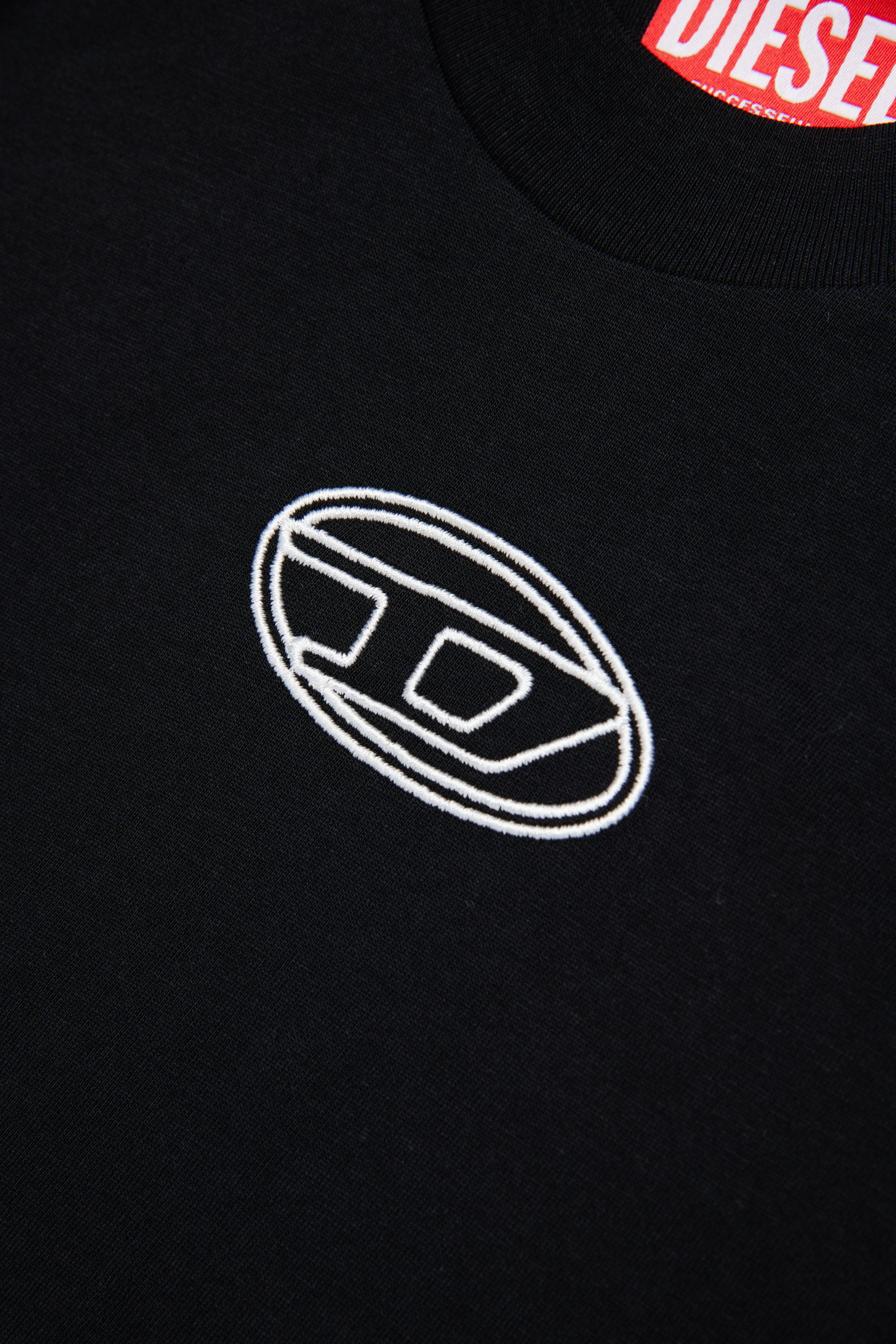 Diesel - TIXAN, Woman's Cotton T-shirt with central logo in Black - 4