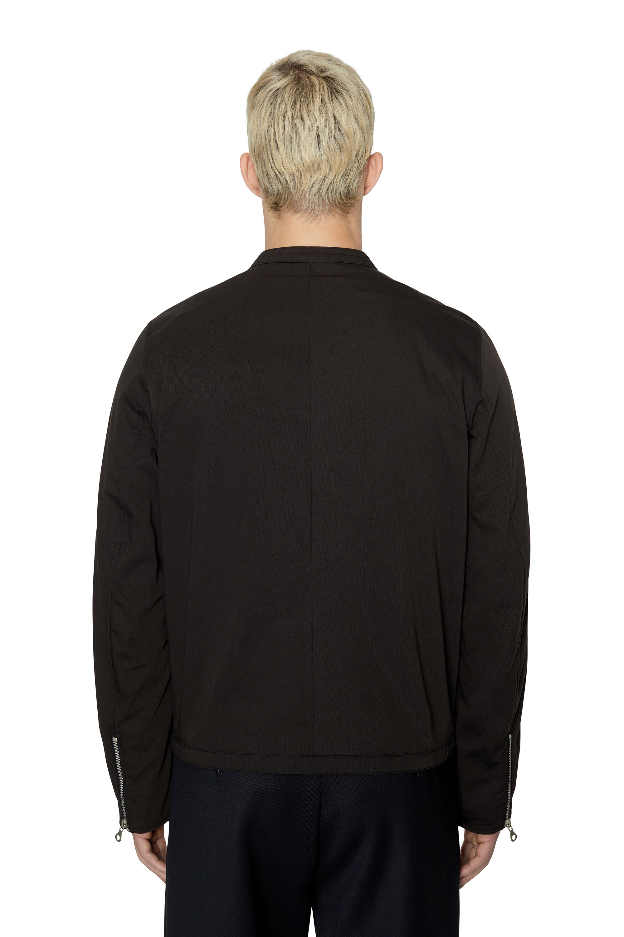 Diesel - J-GLORY-NW, Man Biker jacket in cotton-touch nylon in Black - Image 4