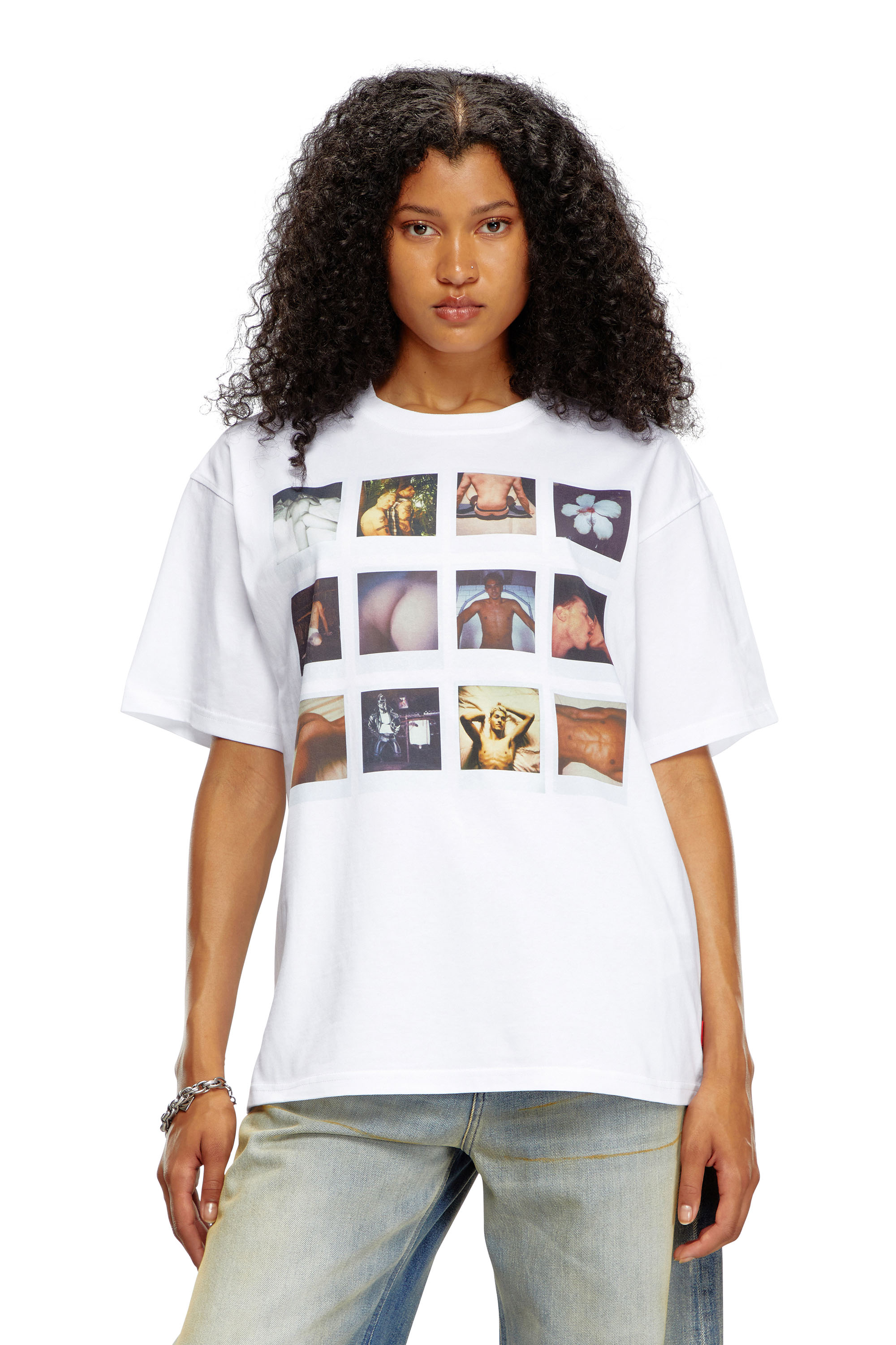 Diesel - PR-T-BOXT-SS, Unisex's T-shirt with polaroid patches in White - 4