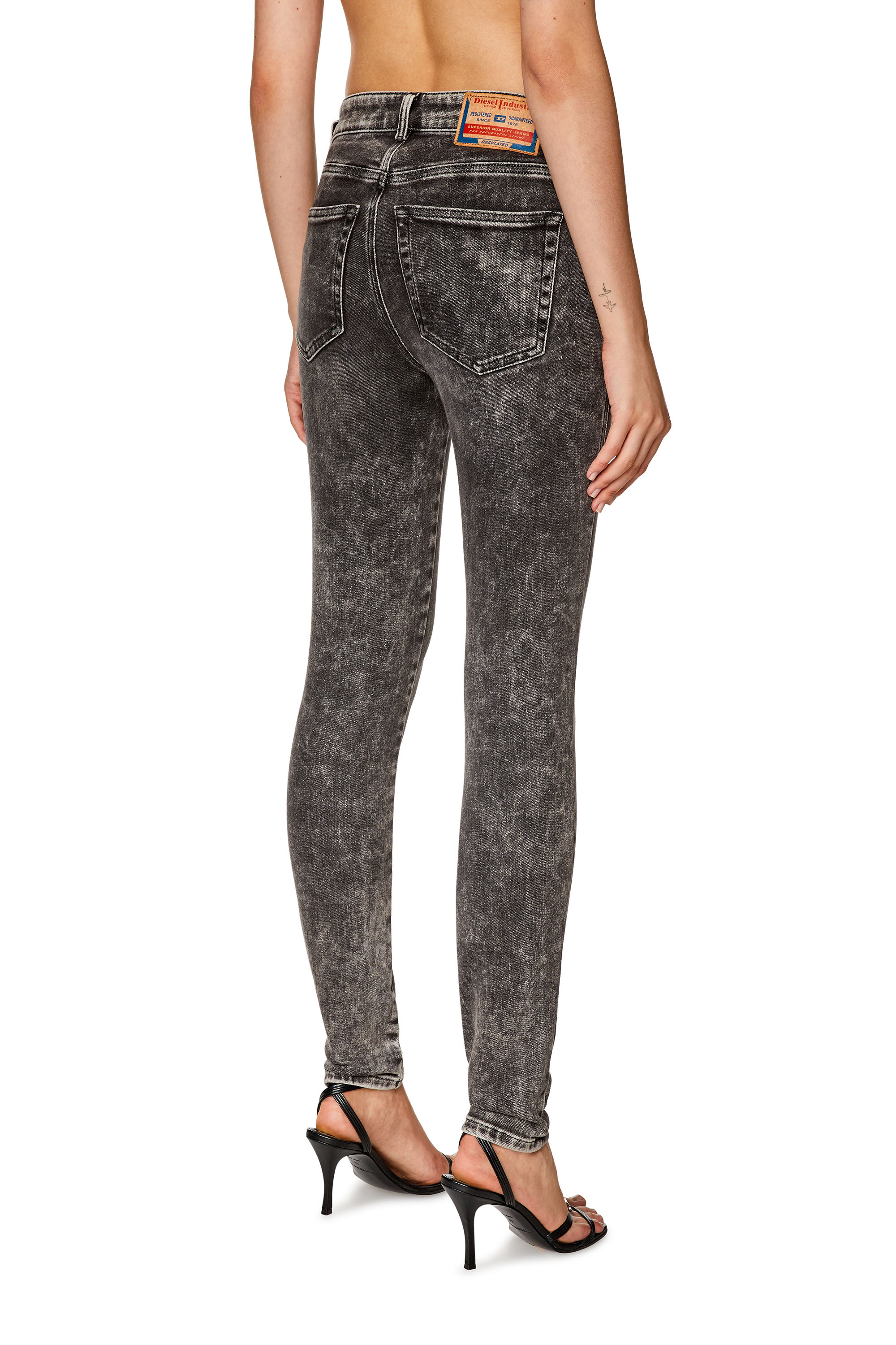Diesel - Super skinny Jeans 2017 Slandy 09F80, Black/Dark grey - Image 2