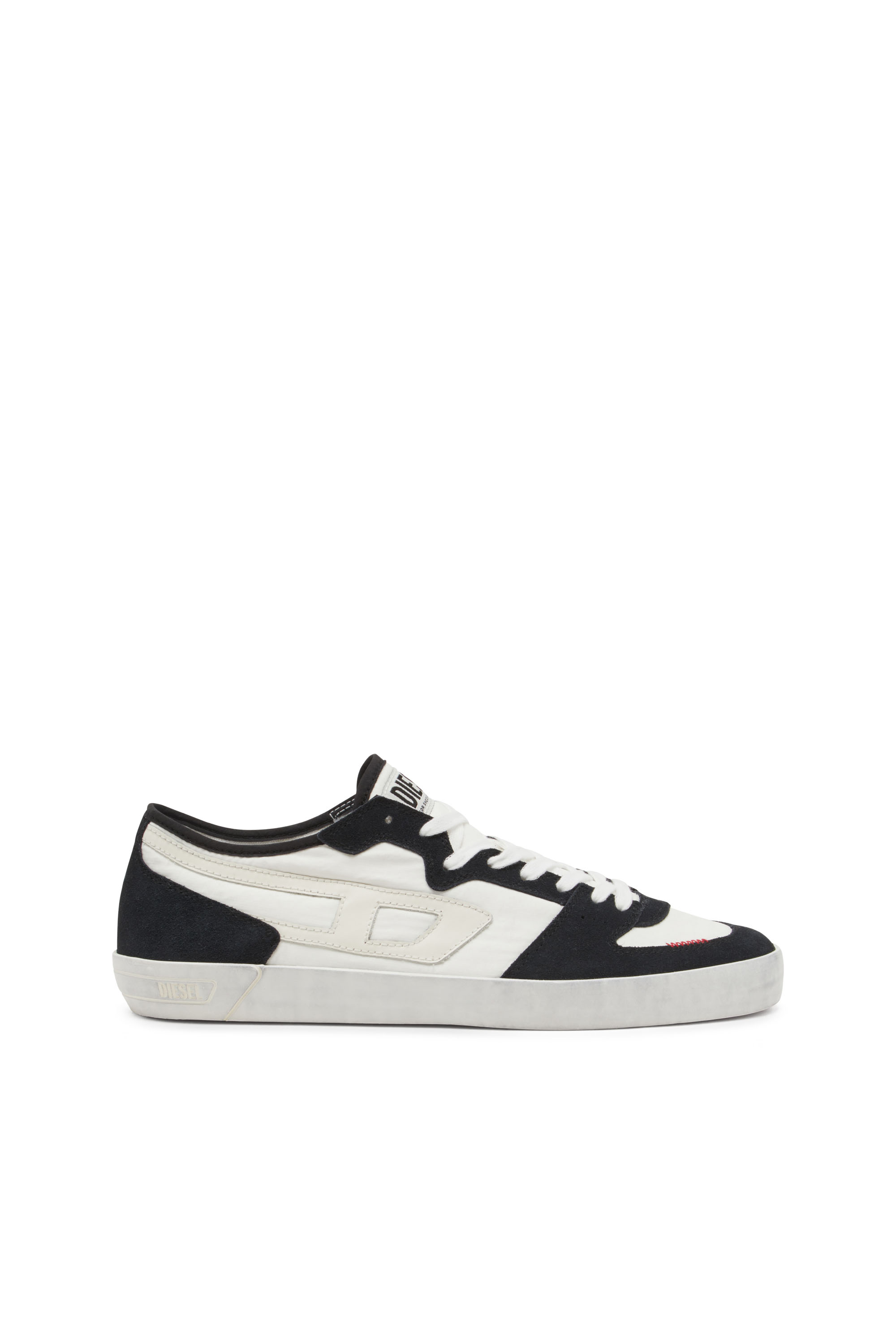 Diesel - S-LEROJI D-1 LOW, Man's S-Leroji D-Sneakers in padded ripstop and suede in Black/White - 1