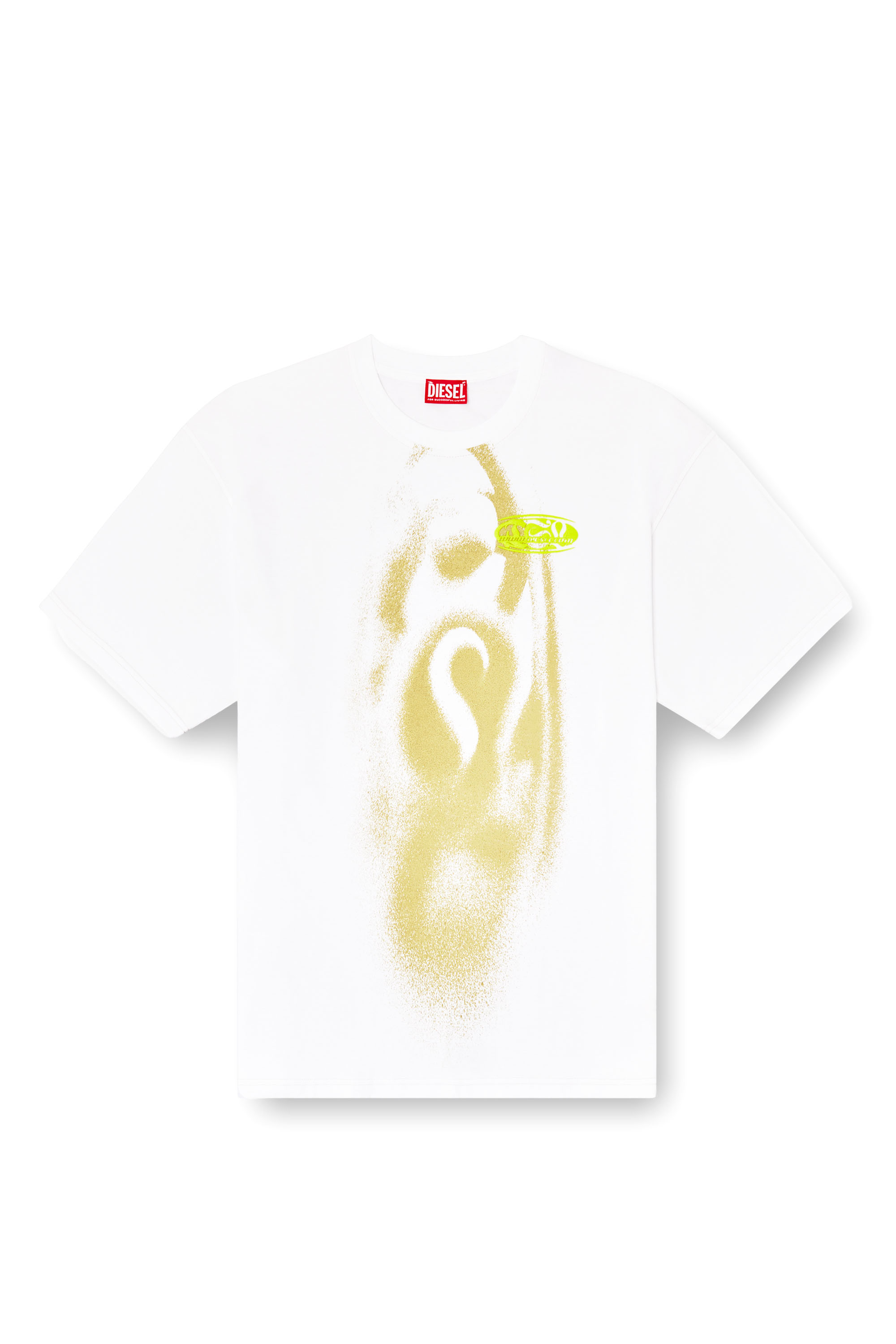Diesel - T-BOXT-T7, Man's T-shirt with spray-effect print in White - 4