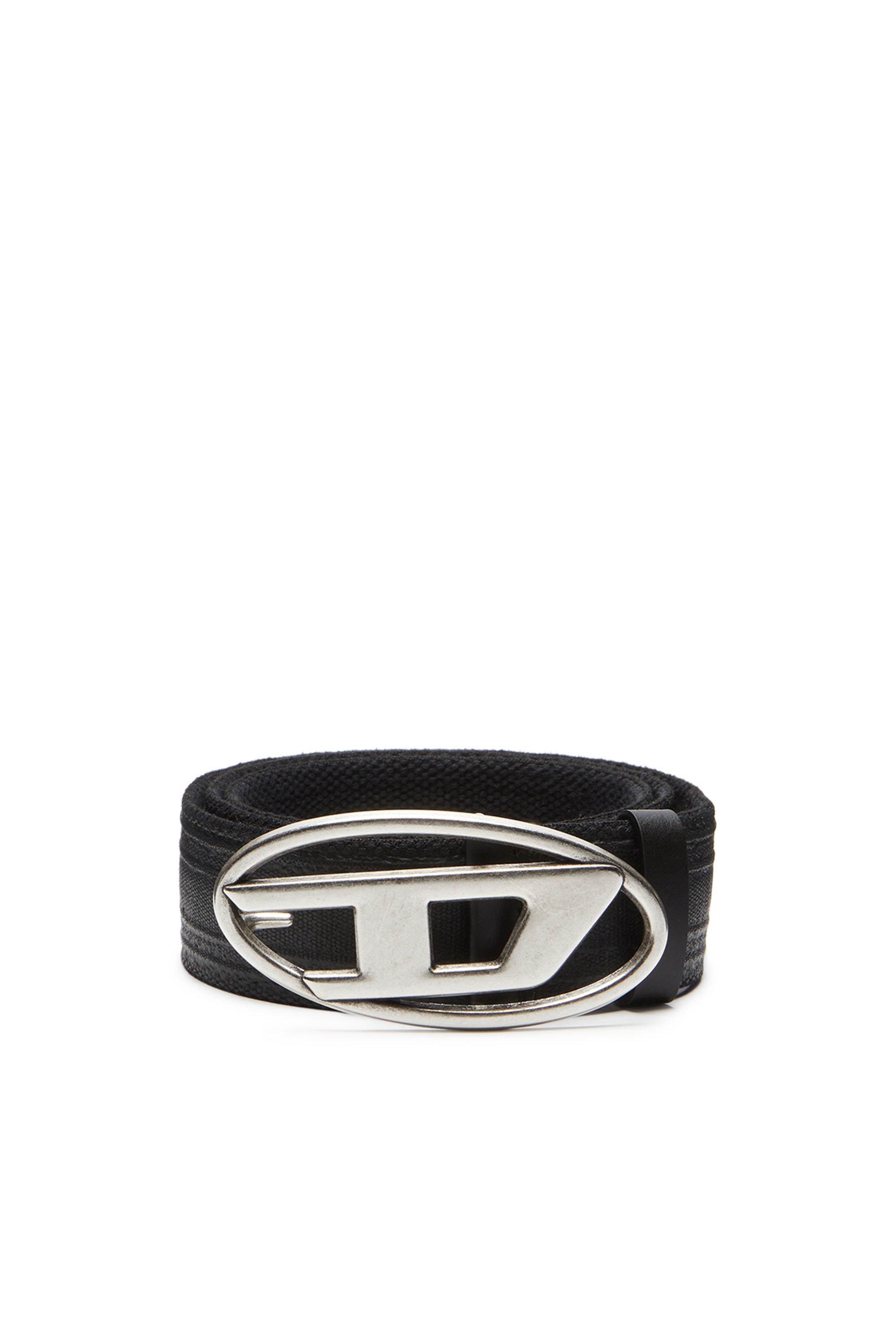 Diesel - B-1DR TAPE, Man's 4cm tape belt in waxed cotton in Black - 1