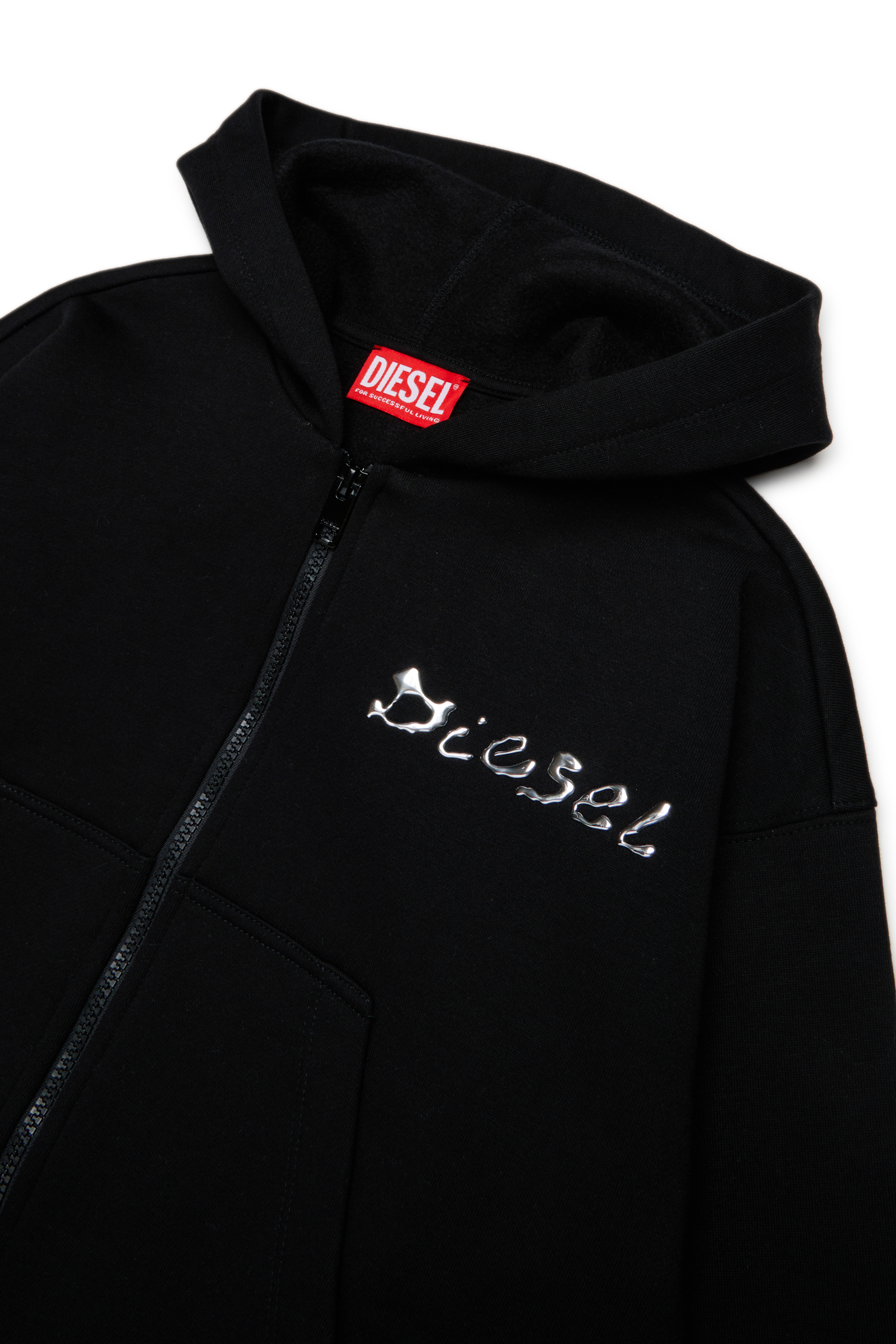 Diesel - STRISTANA, Woman's Cotton zip-up hoodie in Black - 3