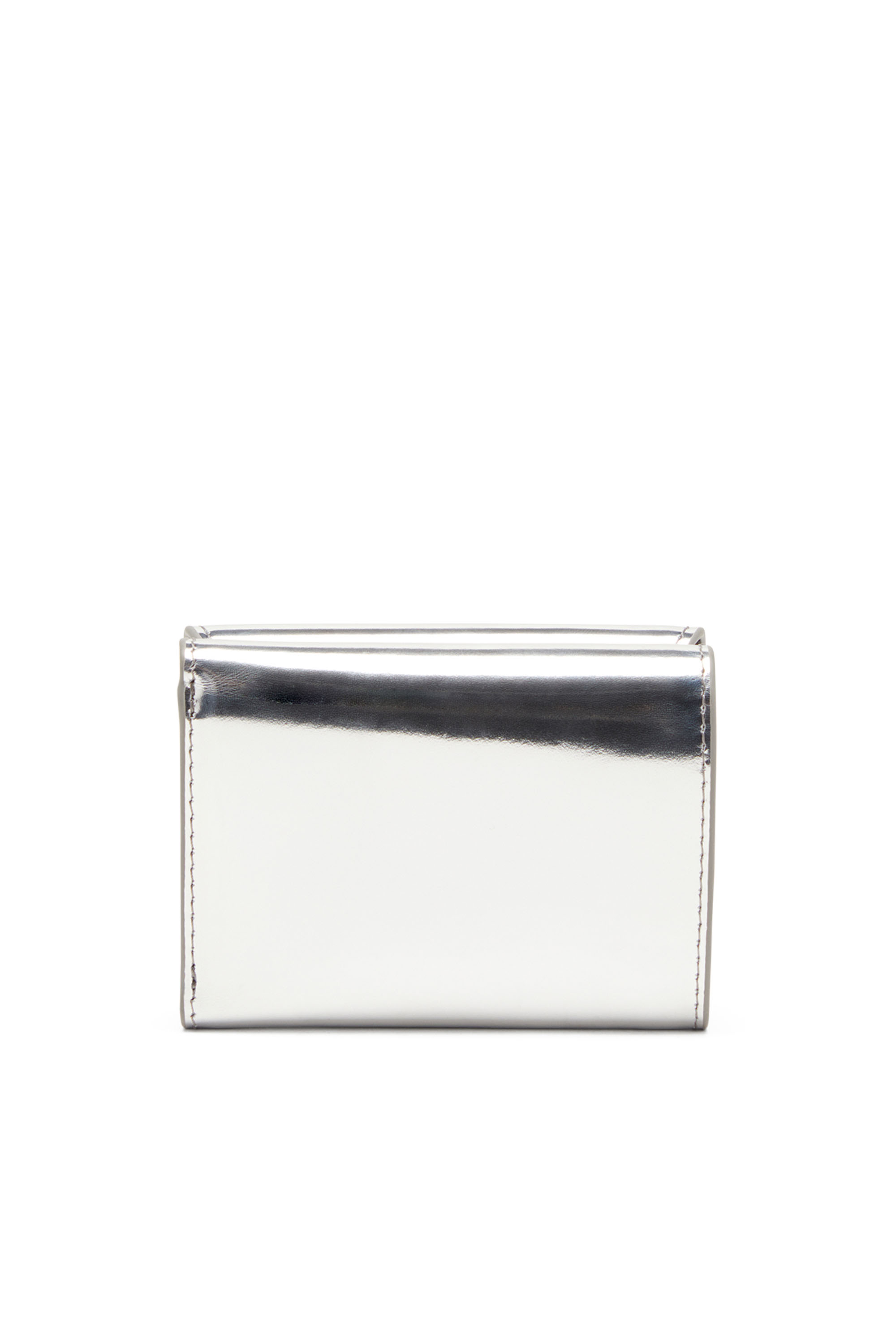 Diesel - 1DR TRI FOLD COIN XS II, Woman's Tri-fold wallet in mirrored leather in Silver - 2