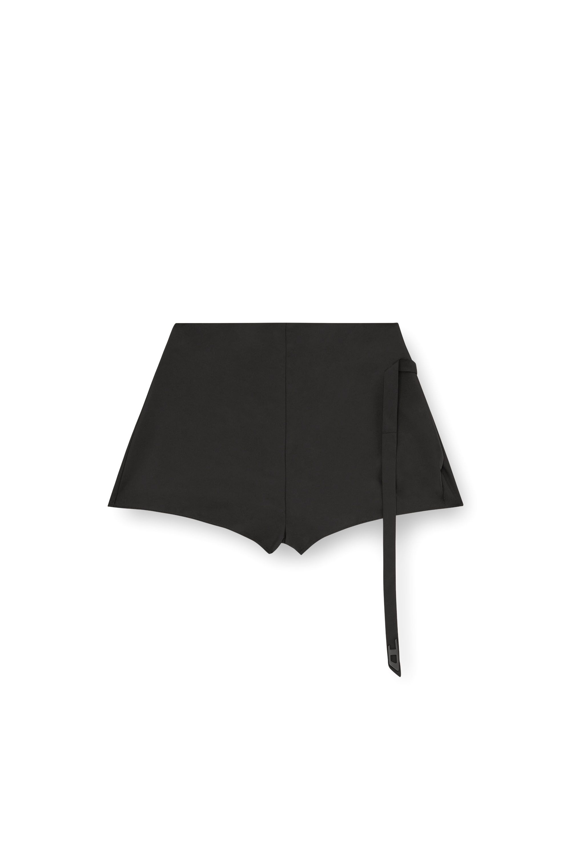 Diesel - P-SARTO, Woman's Taffeta shorts with wrap effect in Black - 3