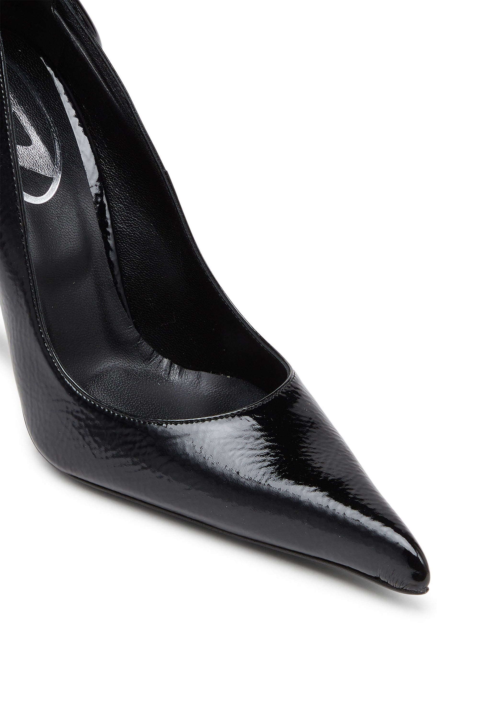 Diesel - D-TEN&HALF P, Woman's D-Ten&Half-Glossy pumps with curved heel in Black - 7