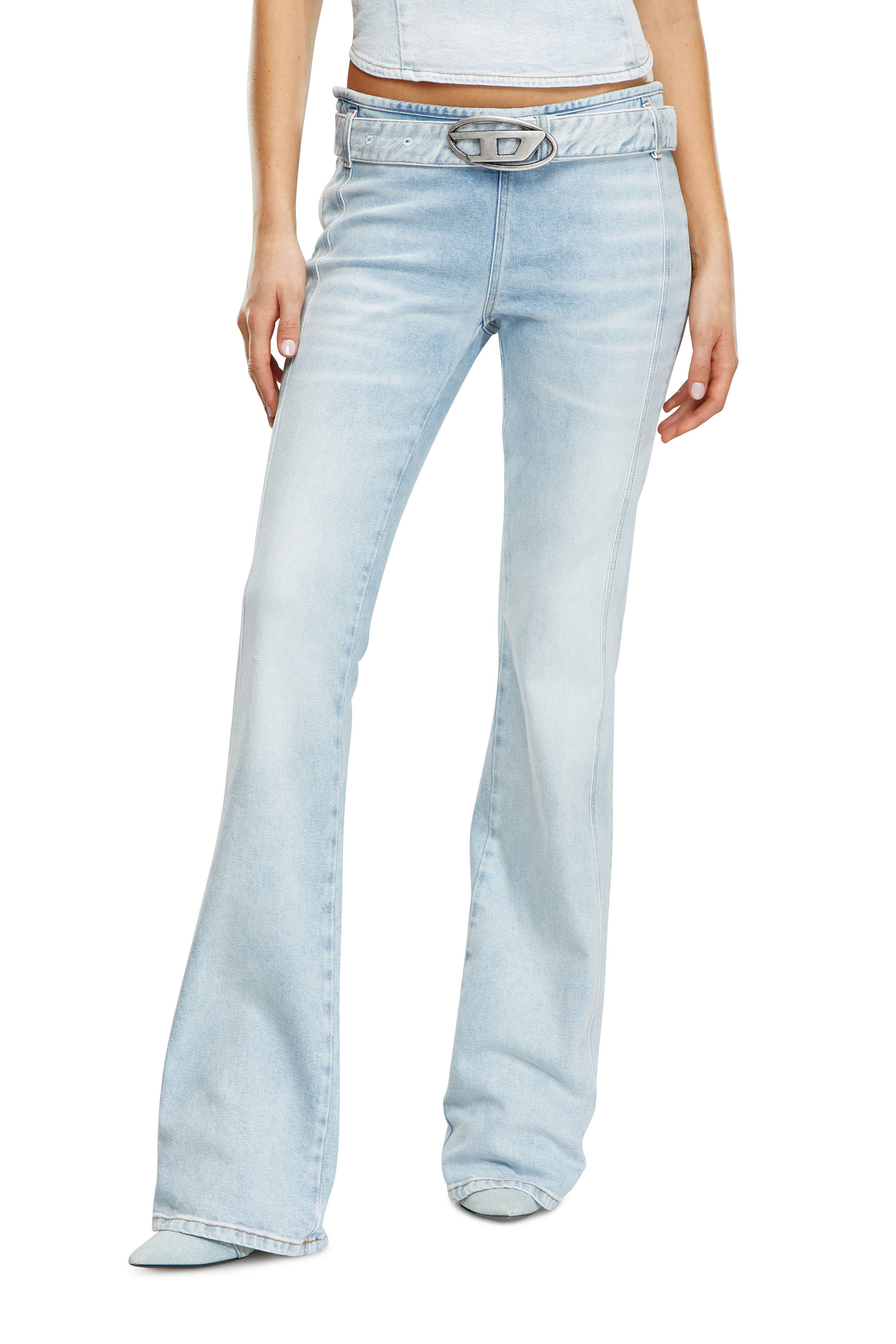 Diesel - Woman Bootcut and Flare Jeans D-Ebbybelt 0JGAA, Light Blue - Image 1