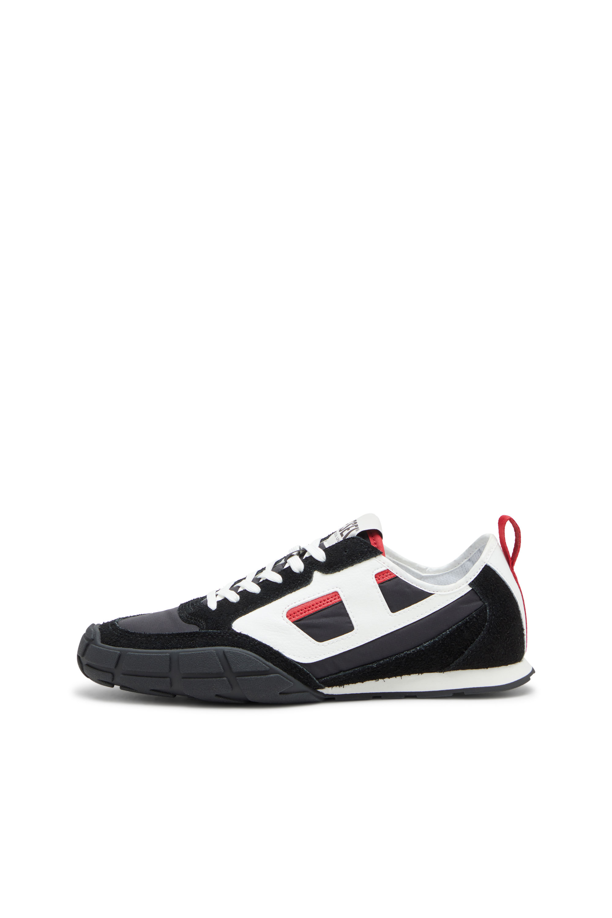 Diesel - S-PAGODHA LOW, Man's S-Pagodha-Sneakers in leather, suede and ripstop in Black/Red - 8
