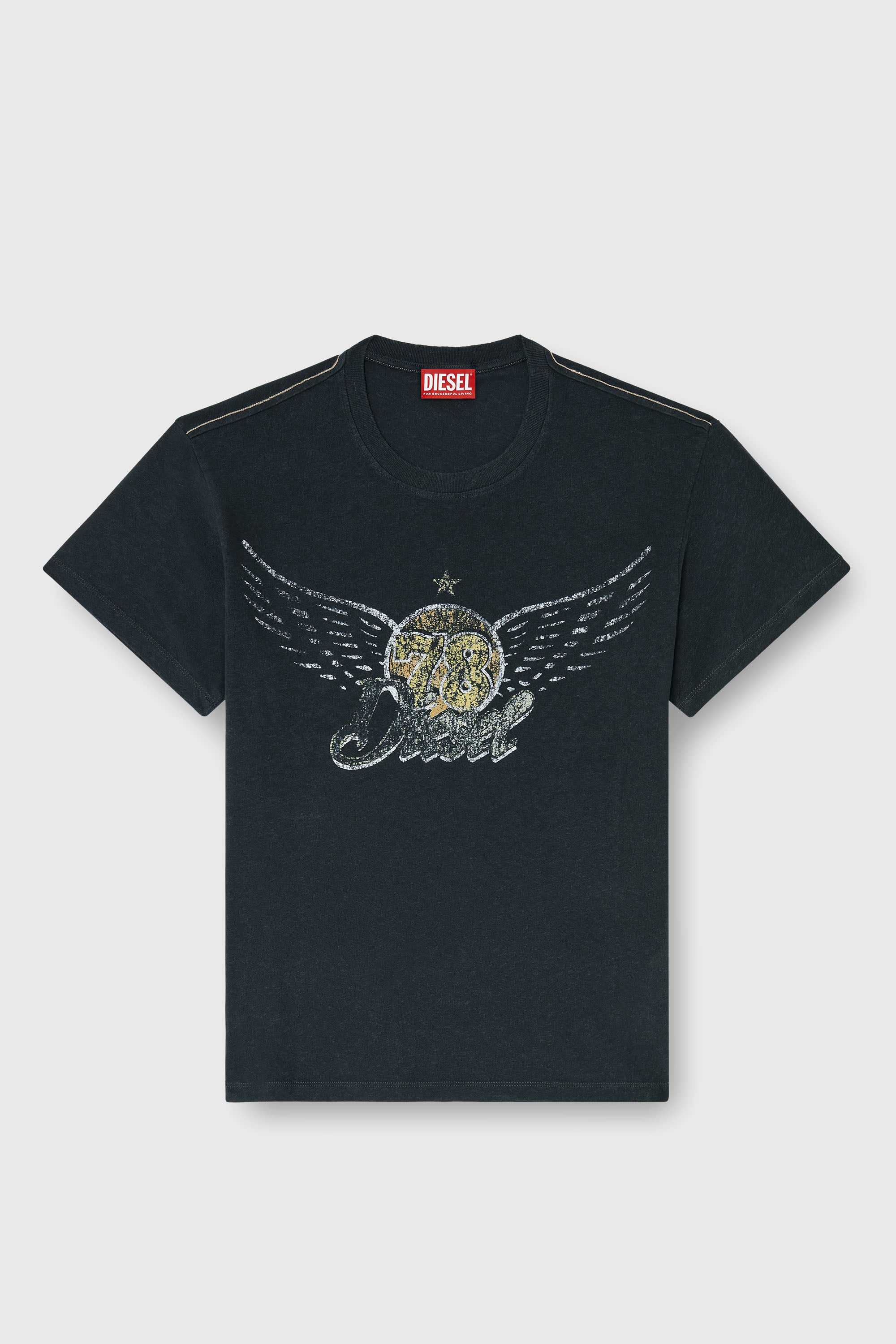 Diesel - T-GERIO-A, Man's Cotton-hemp T-shirt with concert graphics in Black - 1
