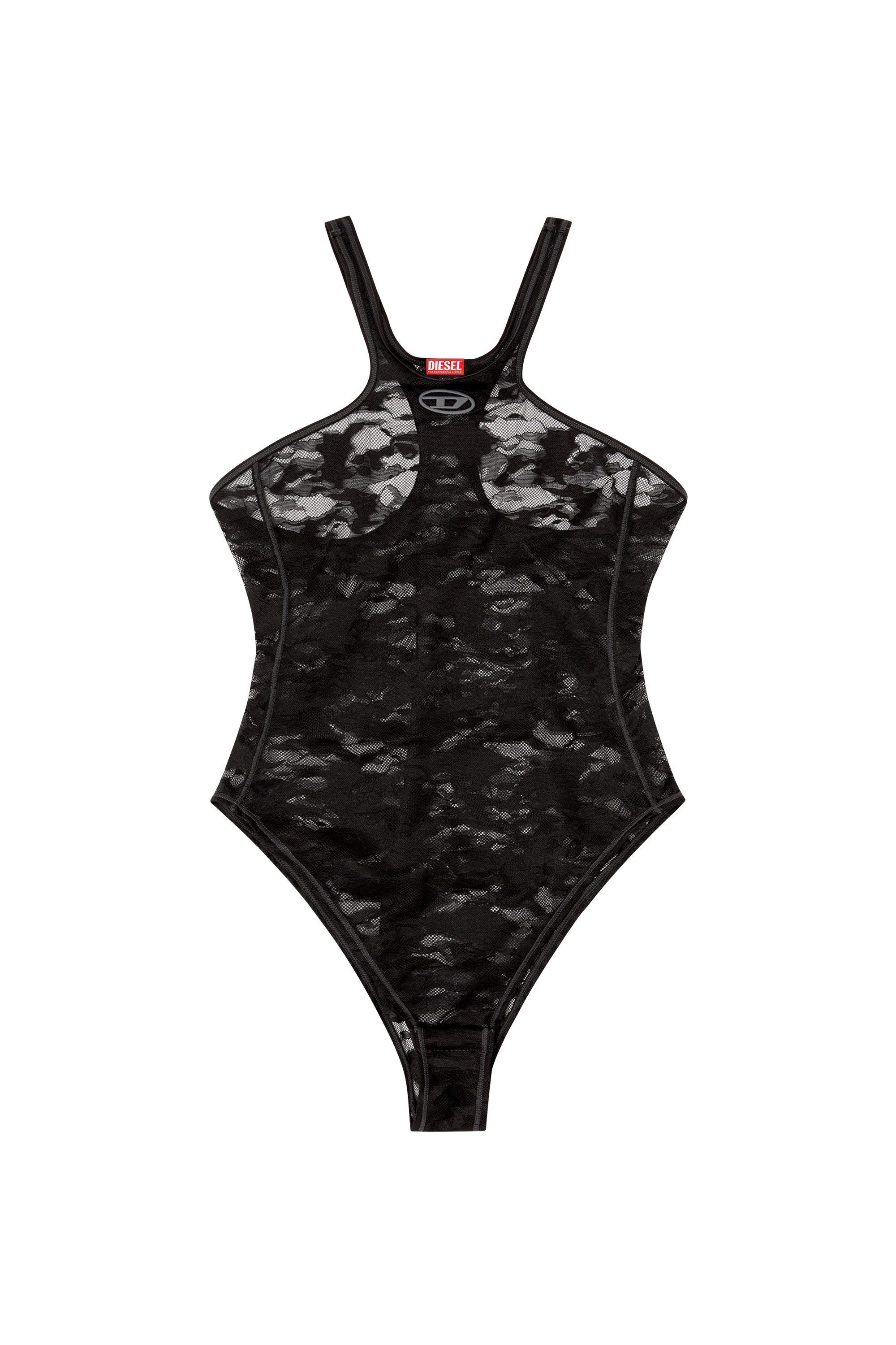 Diesel - CHRISTIE-UTLT, Woman's Camo lace bodysuit in Black - 2