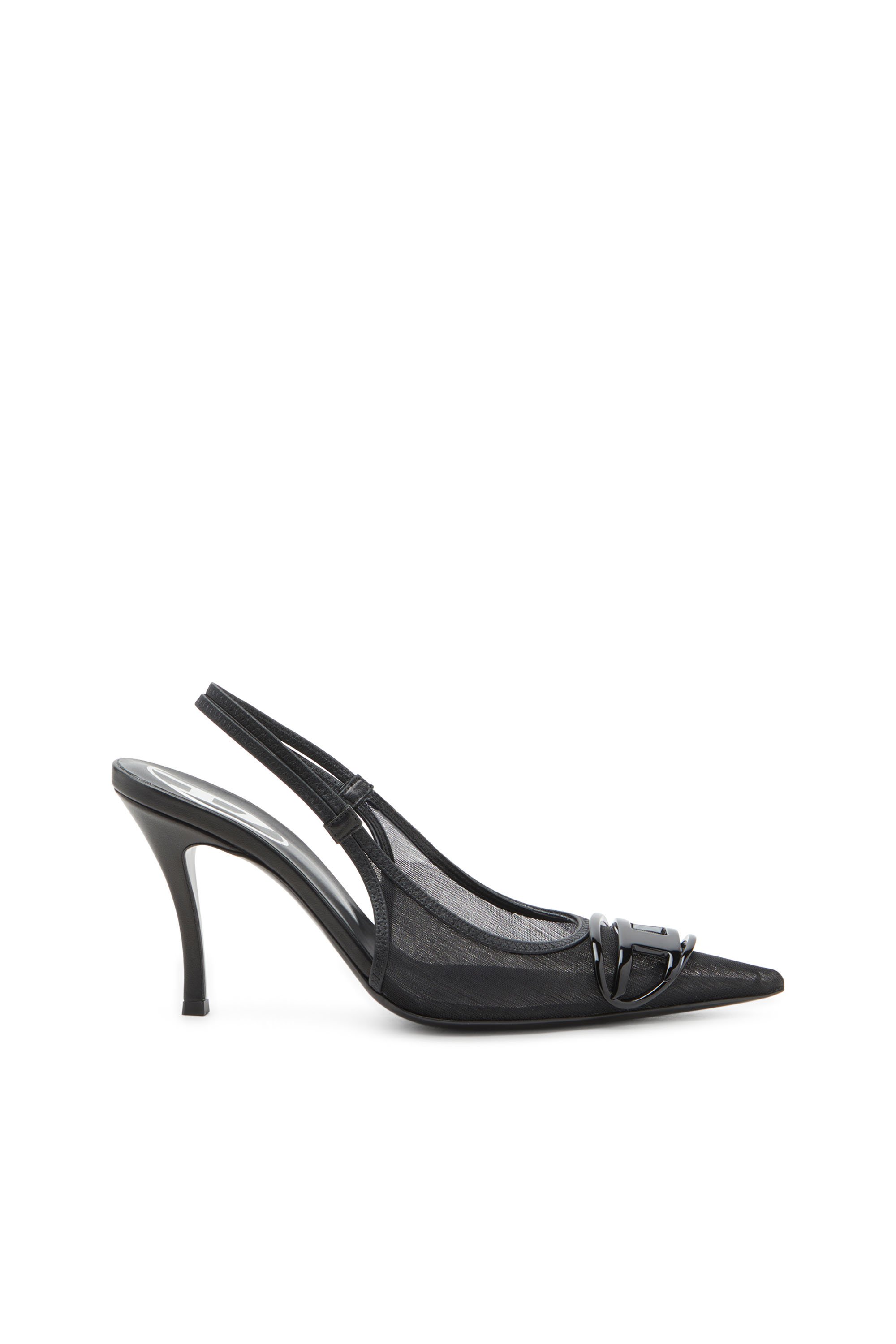 Diesel - D-VENUS SB, Woman's D-Venus-Slingback pumps in leather-trimmed mesh in Black - 1