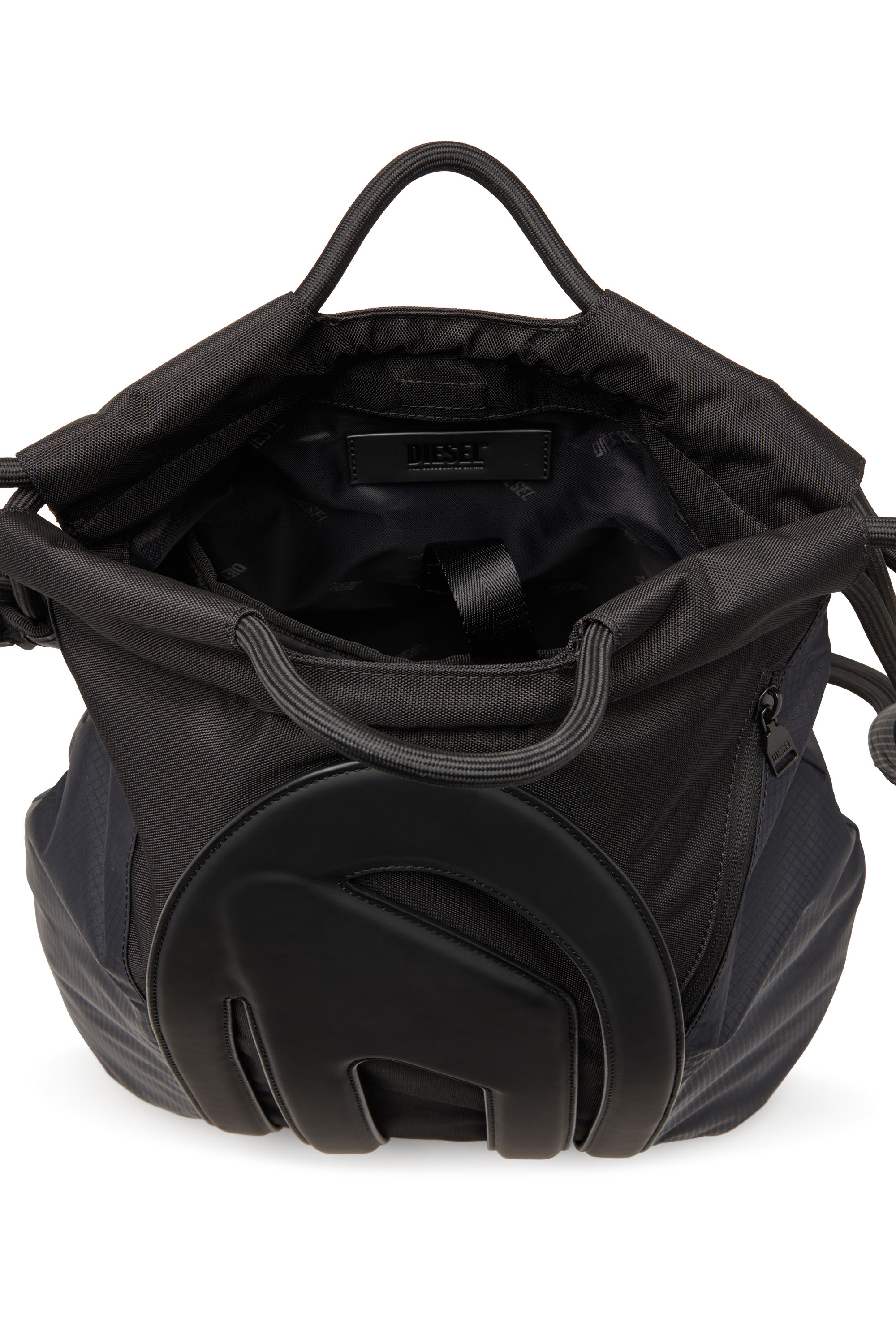 Diesel - CAGE-D TOTE XL, Man's Cage-D-Convertible bag in CORDURA and ripstop in Black - 4