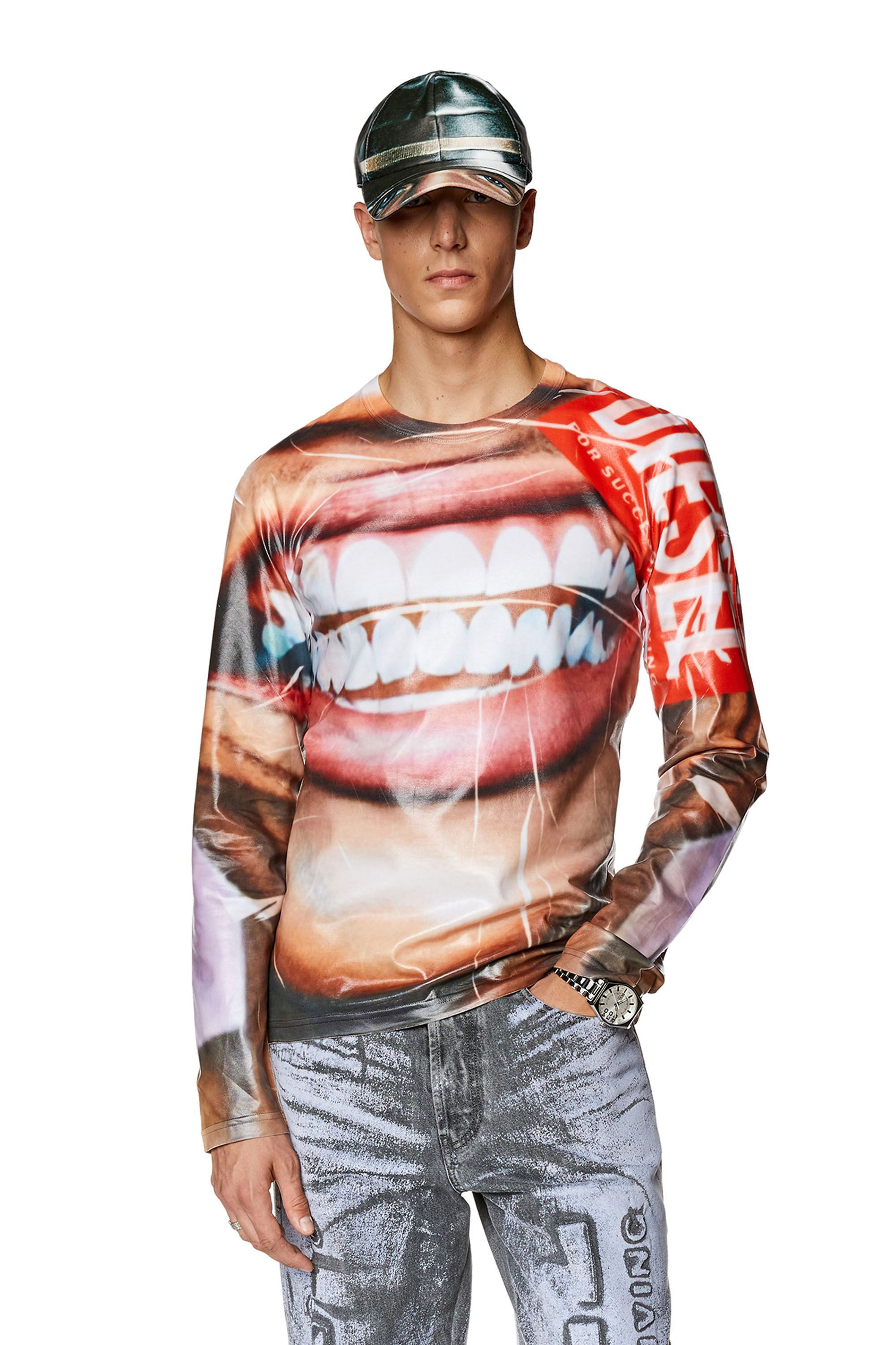 Diesel - T-NIBE-LS, Beige/White - Image 1