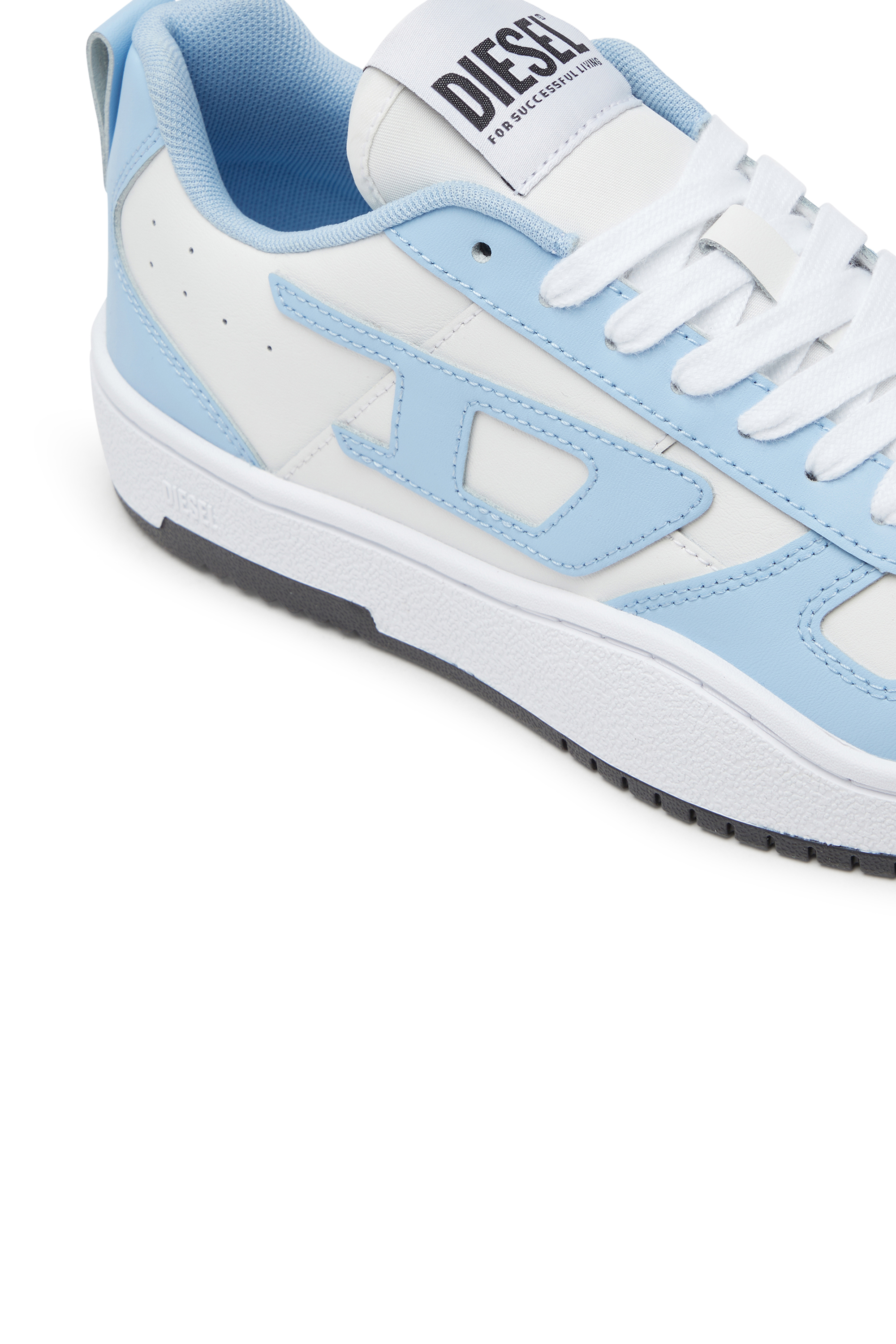 Diesel - S-UKIYO V2 LOW W, Woman's S-Ukiyo Low-Low-top sneakers in leather and nylon in White/Blue - 6