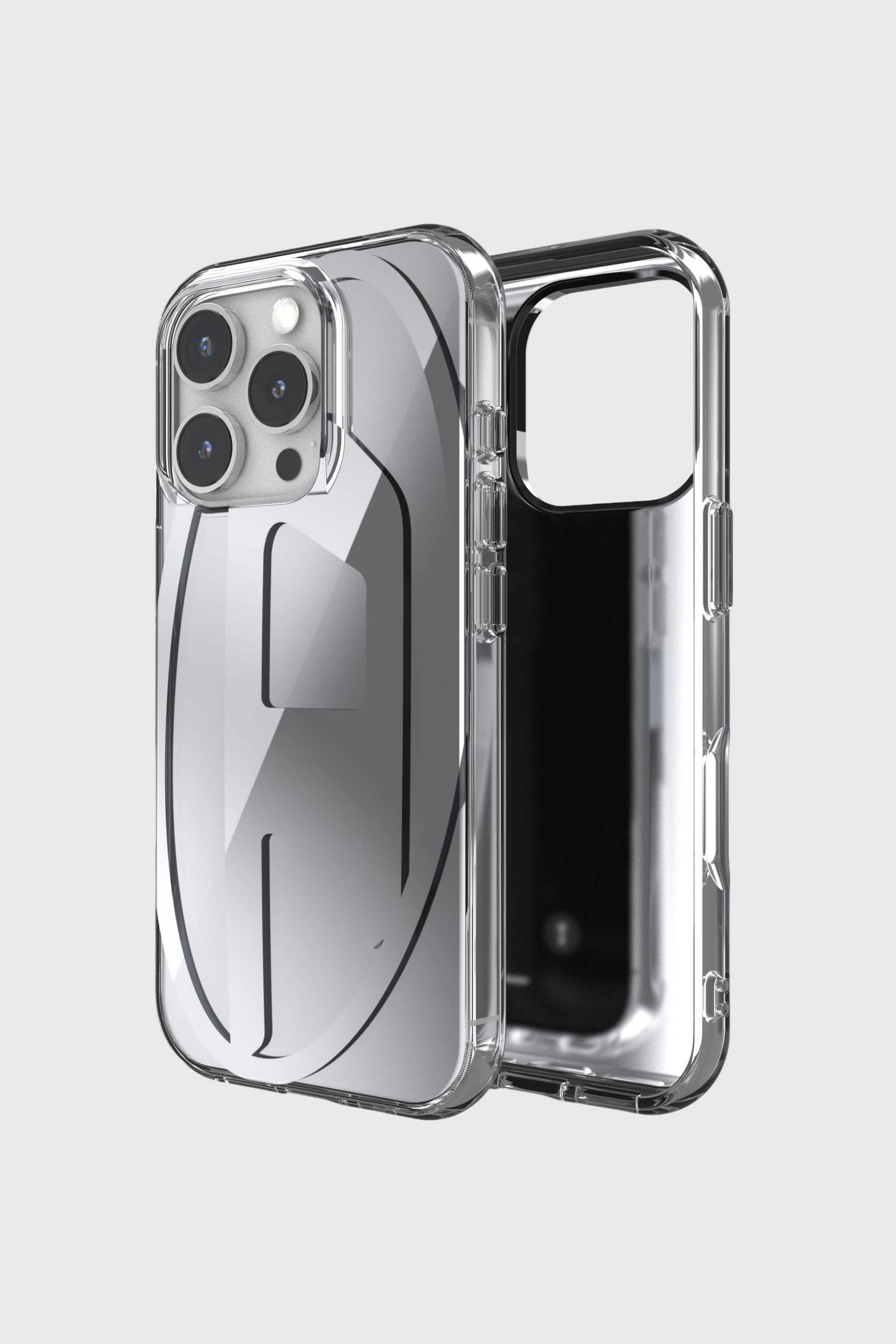 Diesel - 60160 AOP CASE, Unisex's Oval D Mirror Case for iP 16 Pro in Grey - 1