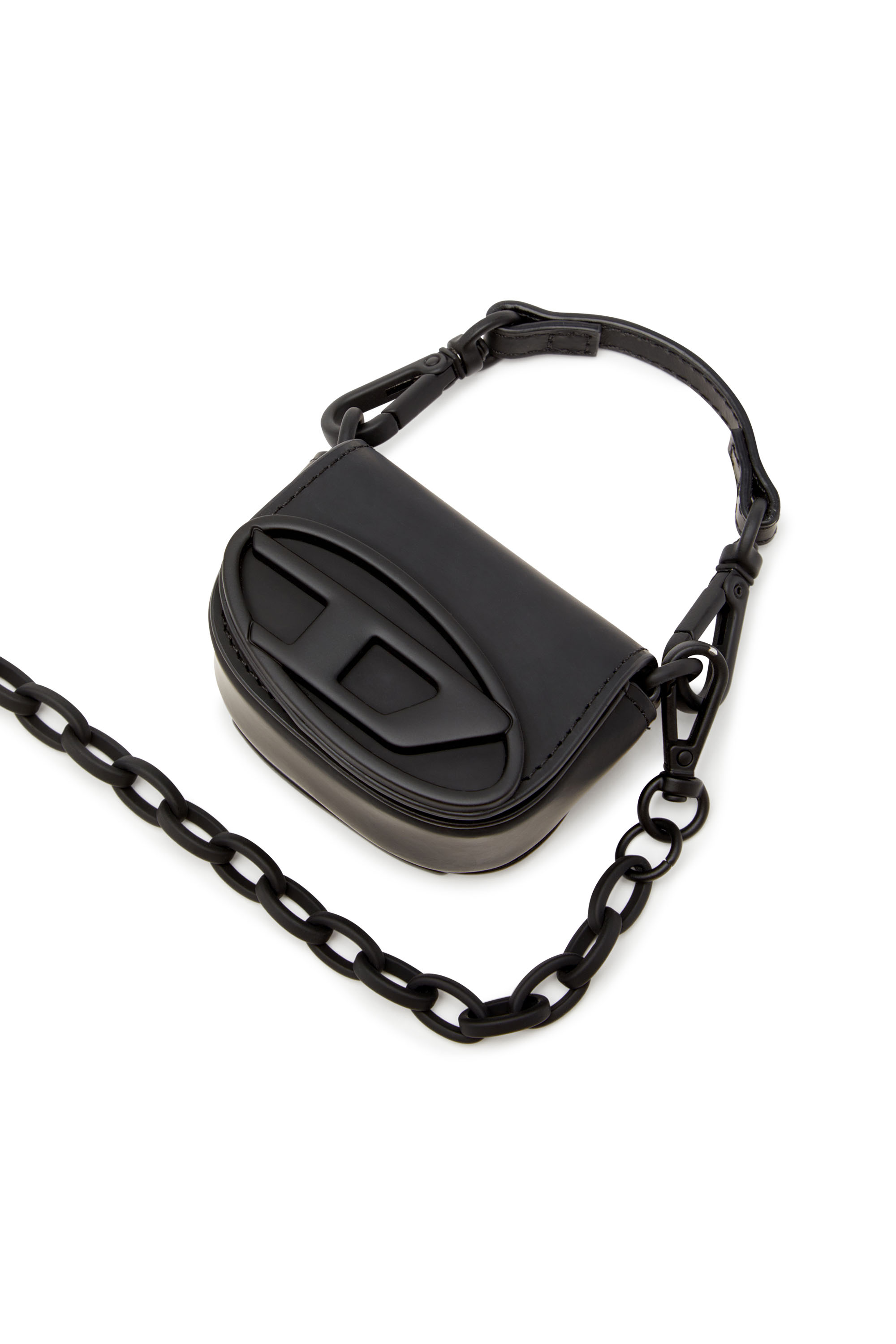 Diesel - 1DR XXS CHAIN, Woman's Iconic micro bag charm in matte leather in Black - 5