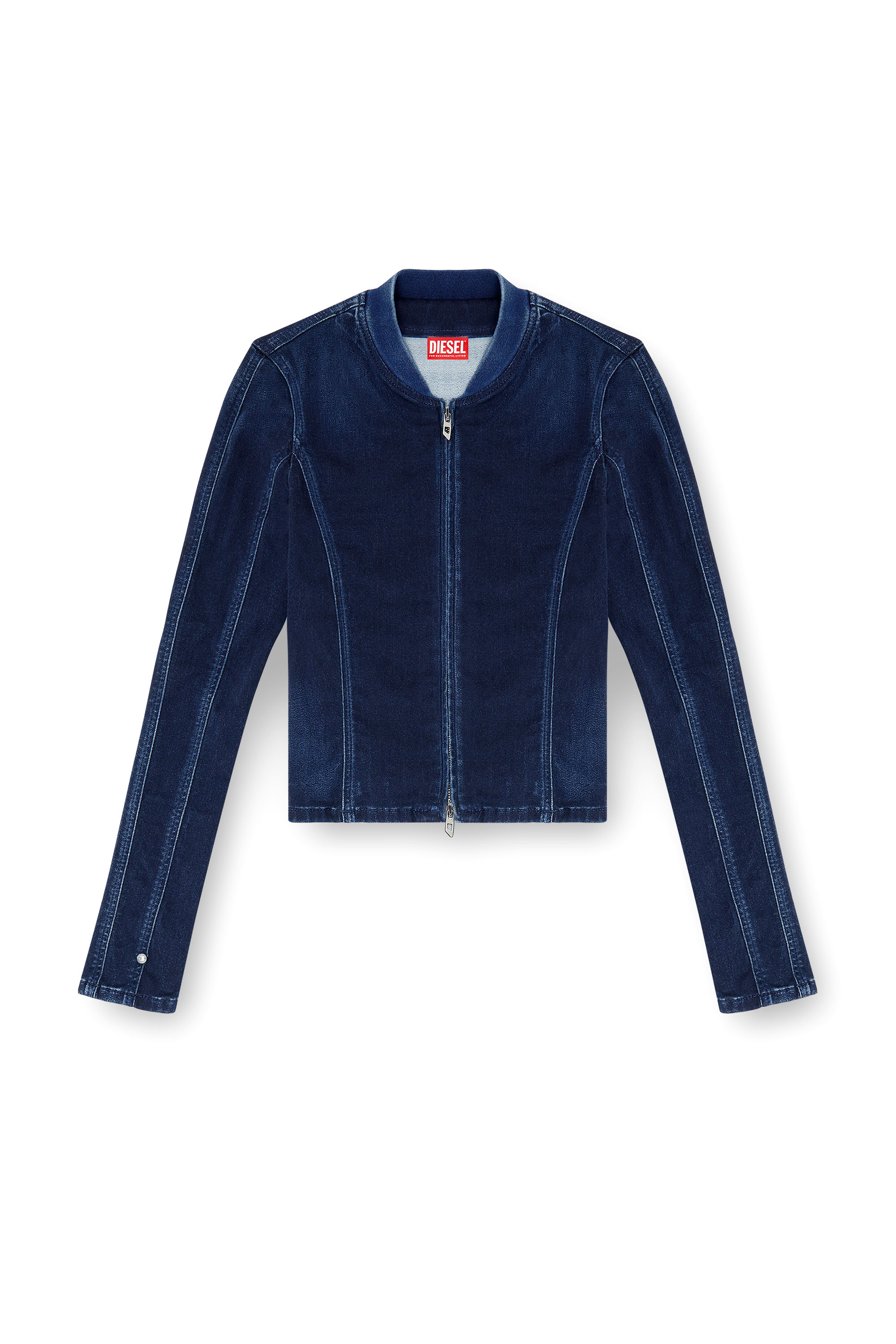 Diesel - DE-GARY-D JOGG, Woman's Cropped jacket in JoggJeans in Dark Blue - 2