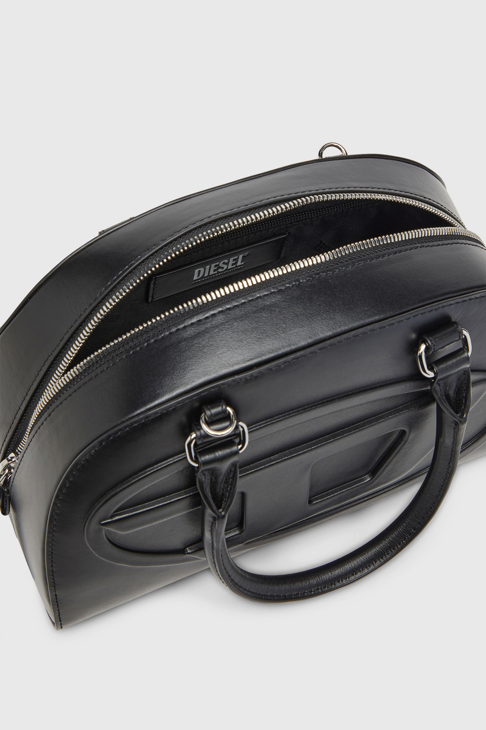 Diesel - 1DR DOME TOP HANDLE, Woman's 1DR Dome-Leather bowling bag in Black - 5