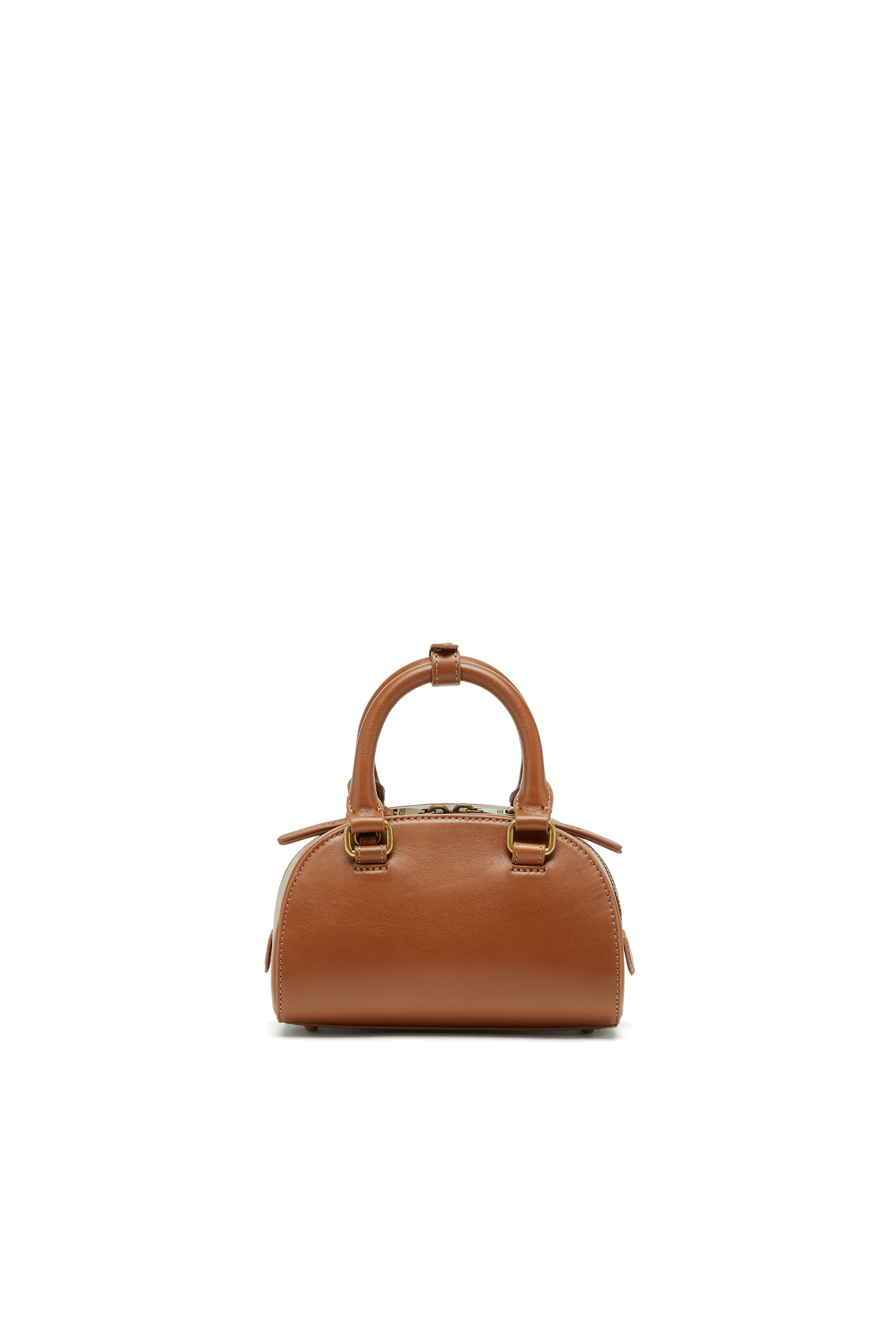 Diesel - 1DR DOME CROSSBODY, Woman's 1DR Dome-Mini bowling bag in pull-up leather in Camel - 2