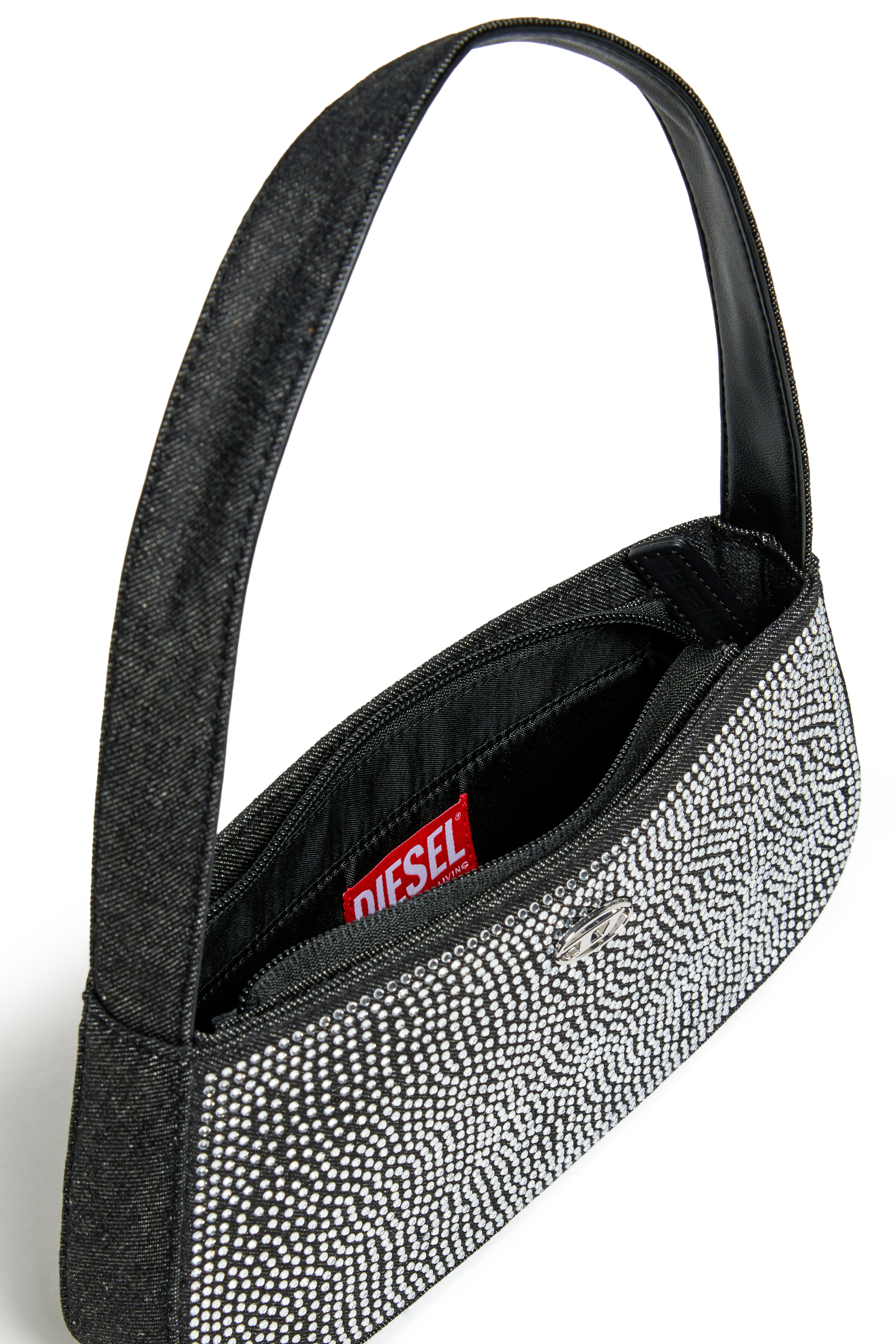Diesel - WJULIE, Woman's WJulie - Cotton bag with rhinestones in Black - 4