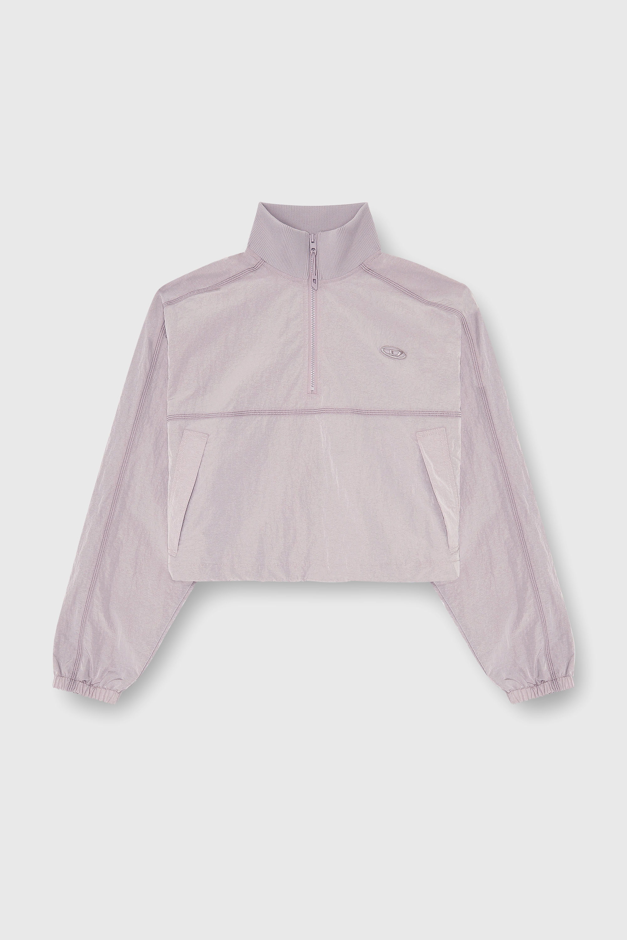 Diesel - G-ANOCK, Woman's Relaxed nylon jacket with mock neck in Lilac - 1