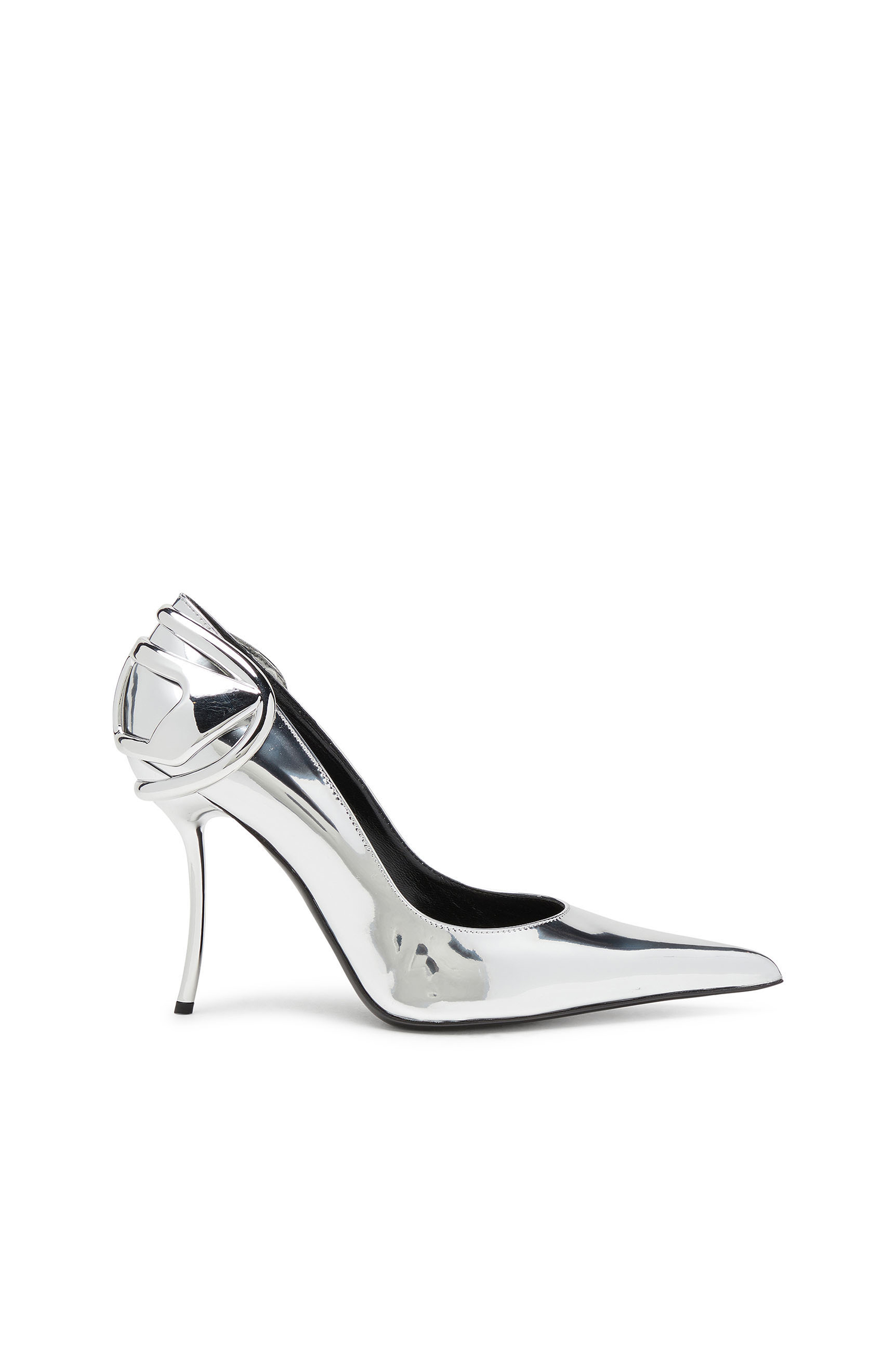 Diesel - D-TEN&HALF P, Woman's D-Ten&Half-Metallic pumps with curved heel in Silver - 1